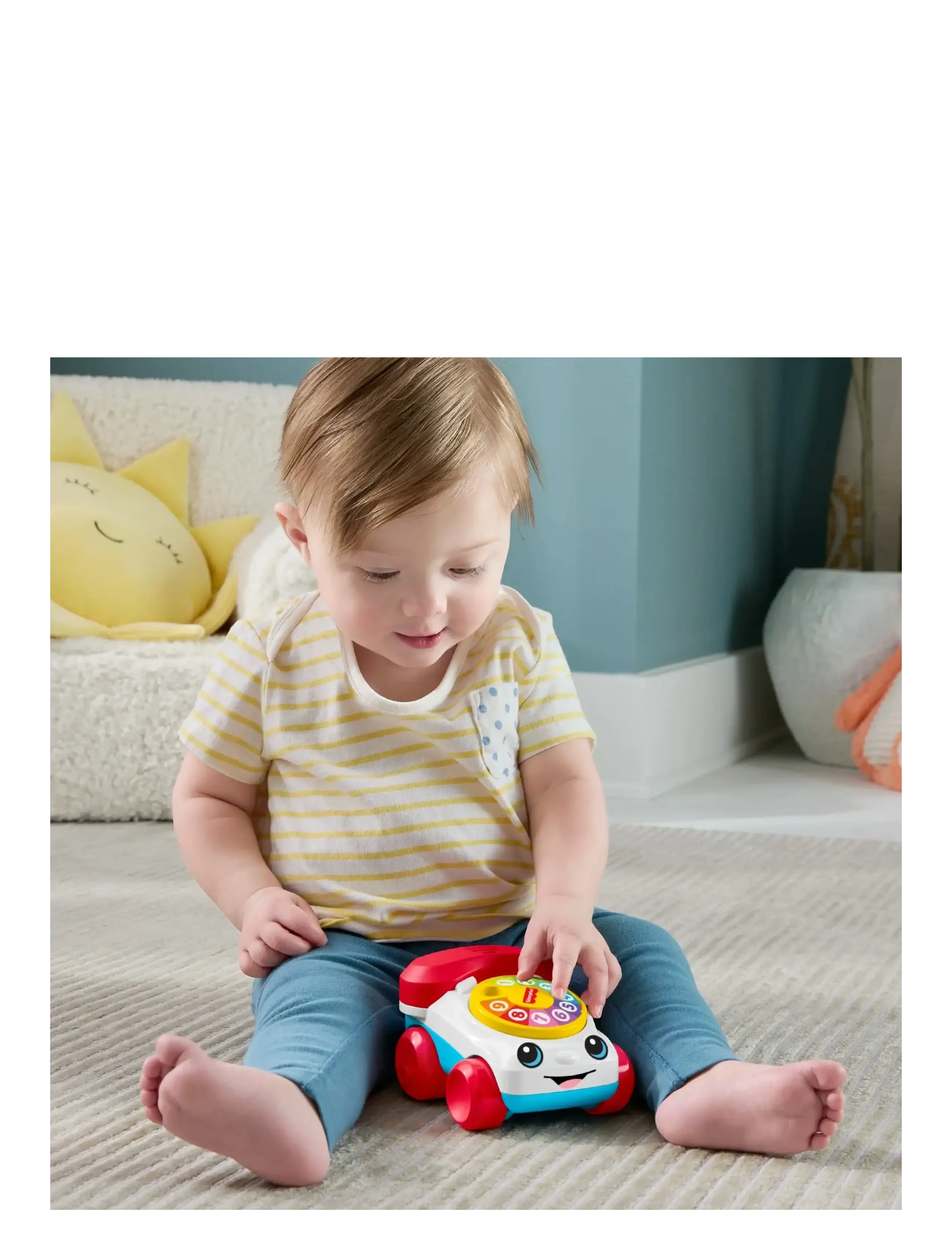 Fisher-Price - Chatter Telephone Vehicle Push-Along Toy with Sounds for Baby & Toddler - ziehspielzeug - multicolor - 0