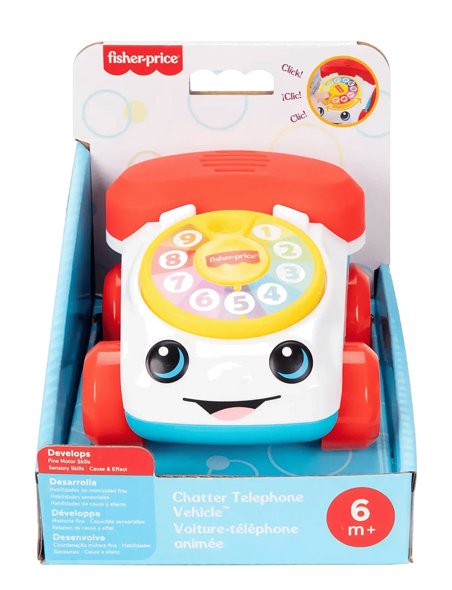 Fisher-Price - Chatter Telephone Vehicle Push-Along Toy with Sounds for Baby & Toddler - ziehspielzeug - multicolor - 5