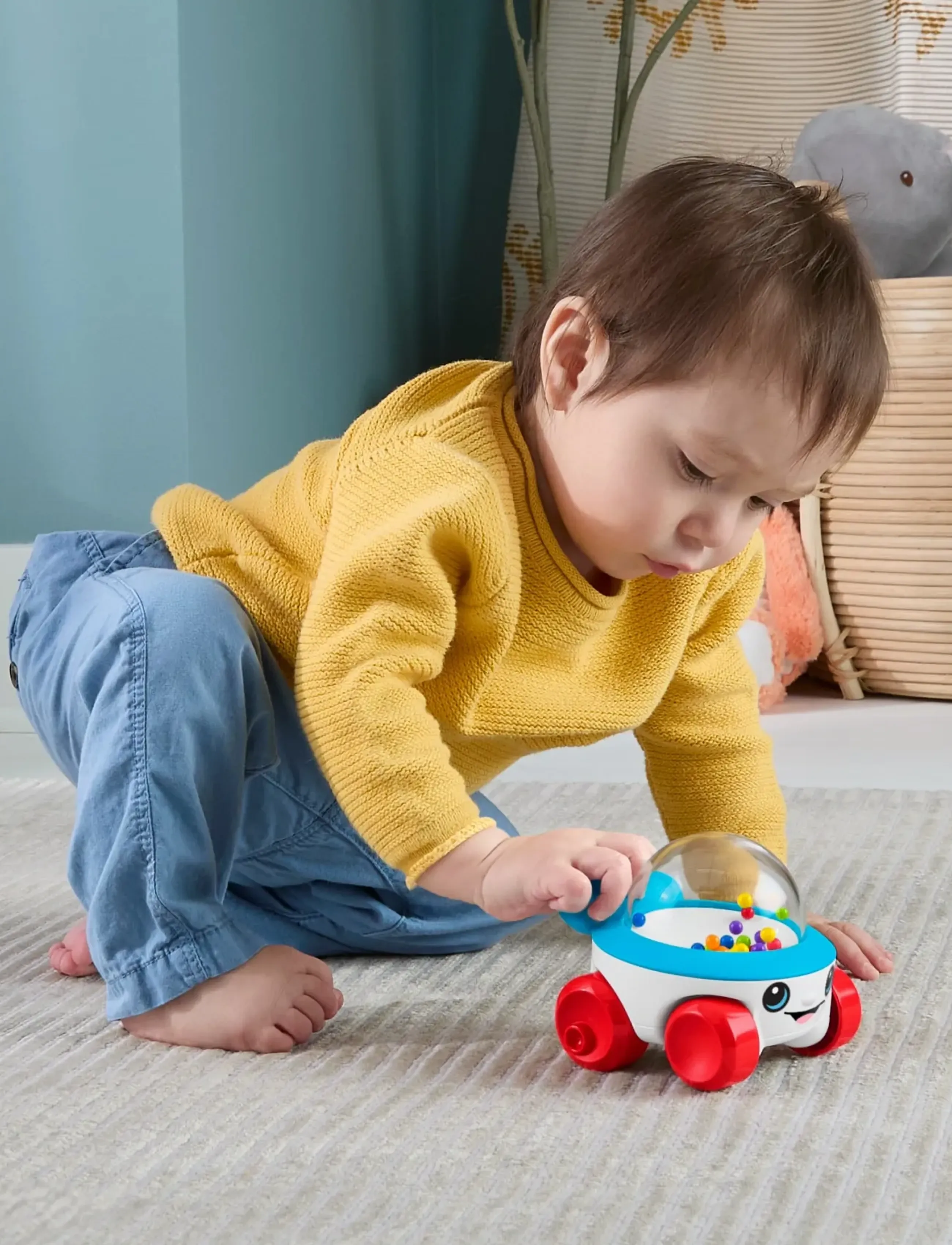 Fisher-Price Corn Popper Vehicle Push-Along Toy With Sounds For Baby & Toddler, One Size, Cars, Blau - Other Kinder