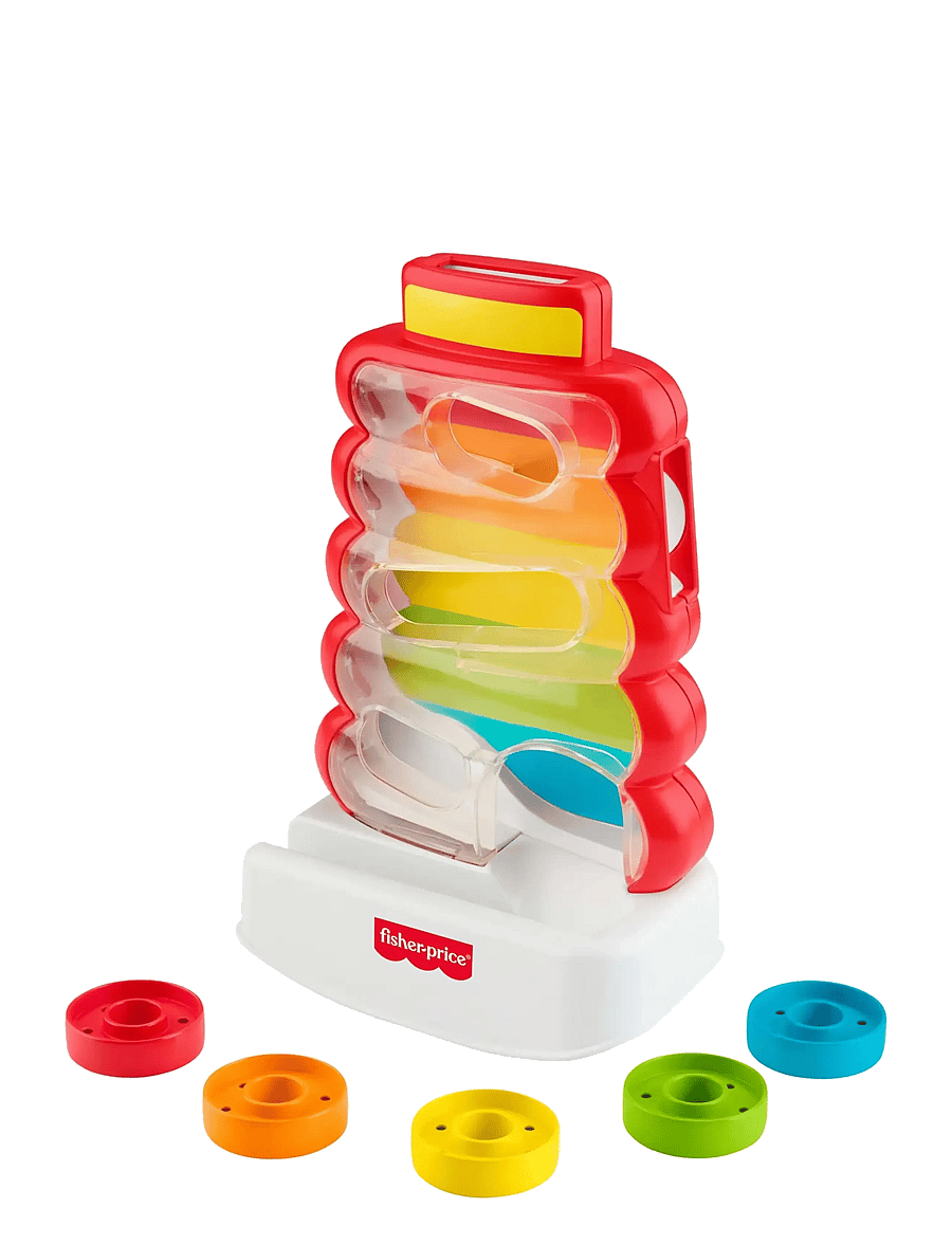 Fisher-Price - Drop Through Rock-a-Stack Baby & Toddler Developmental Activity Toy, 5 Coins - geschenke unter chf 30 - multicolor - 0