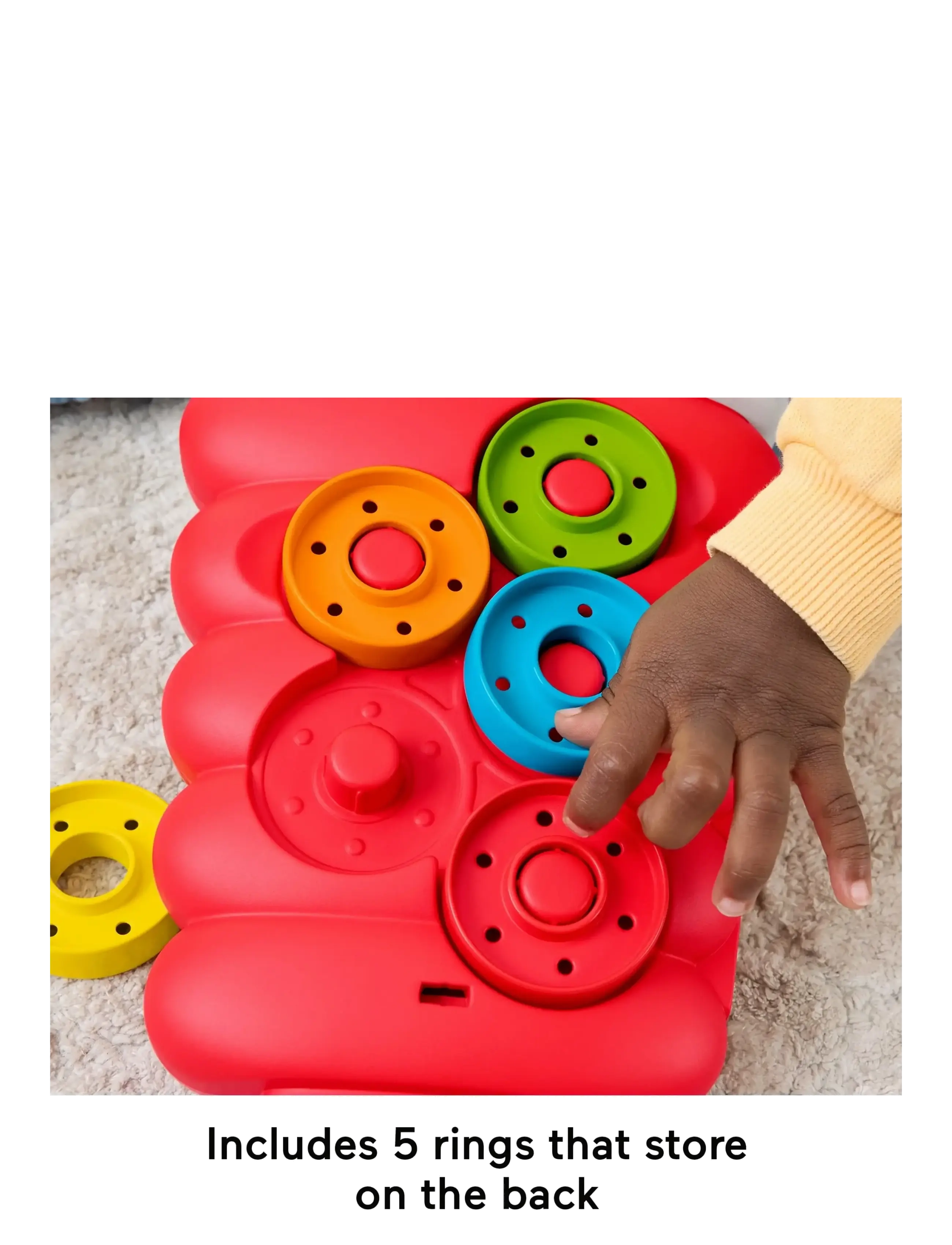 Fisher-Price - Drop Through Rock-a-Stack Baby & Toddler Developmental Activity Toy, 5 Coins - motoriklegetøj - multicolor - 2