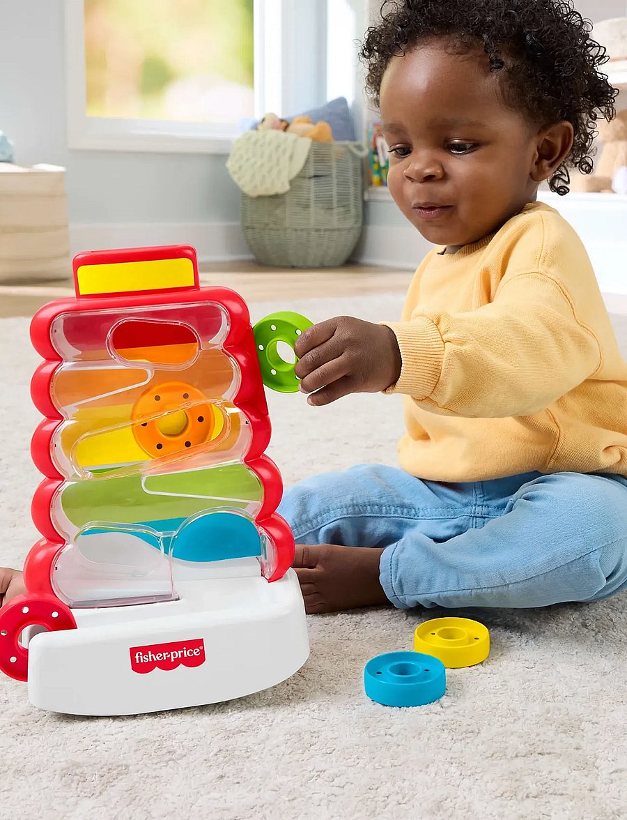 Fisher-Price - Drop Through Rock-a-Stack Baby & Toddler Developmental Activity Toy, 5 Coins - multicolor - 0