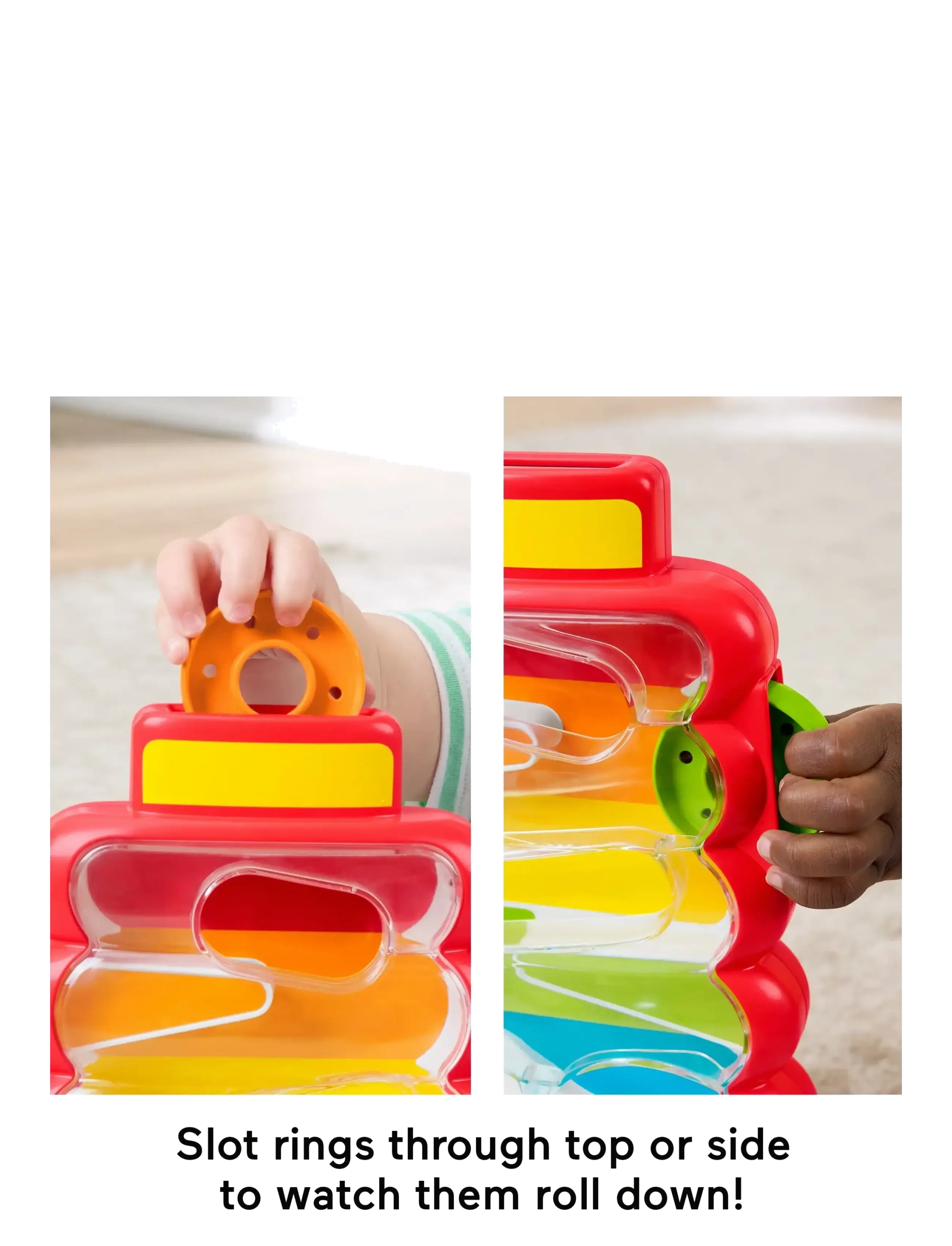 Fisher-Price - Drop Through Rock-a-Stack Baby & Toddler Developmental Activity Toy, 5 Coins - motoriklegetøj - multicolor - 5