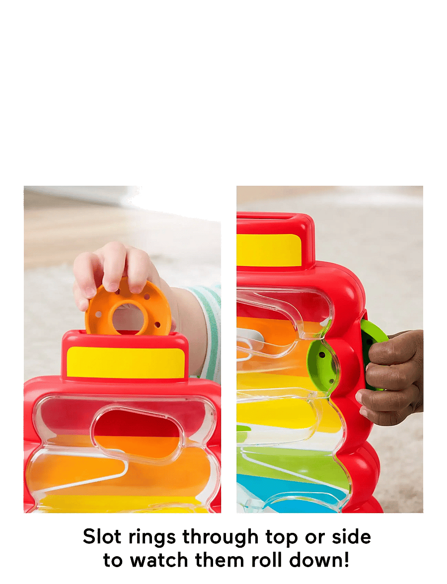 Fisher-Price - Drop Through Rock-a-Stack Baby & Toddler Developmental Activity Toy, 5 Coins - multicolor - 5