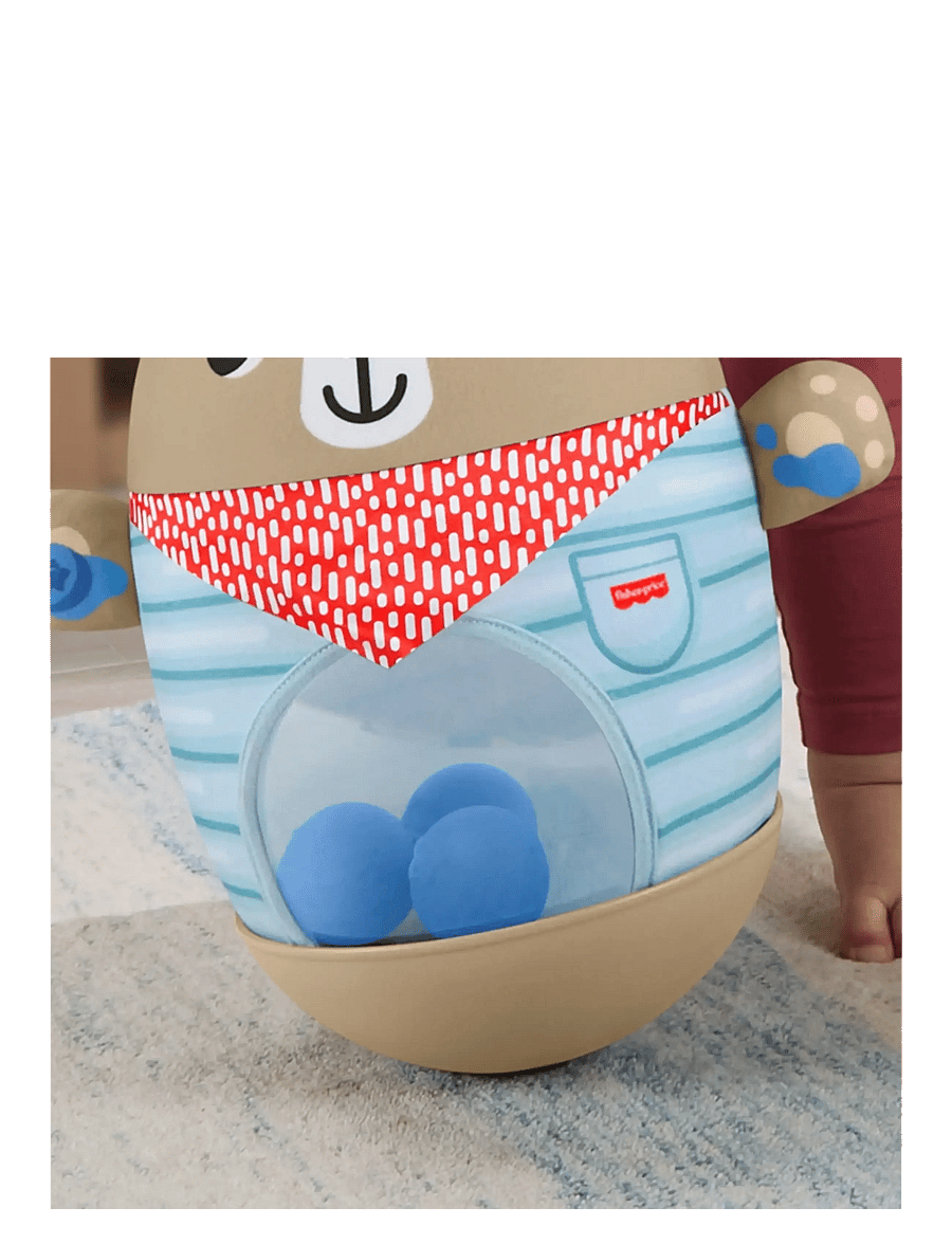 Fisher-Price - Friendship Forest Bat & Wobble Inflatable Bear Roly-Poly Activity Toy for Baby - pliušiniai gyvūnai - multicolor - 2