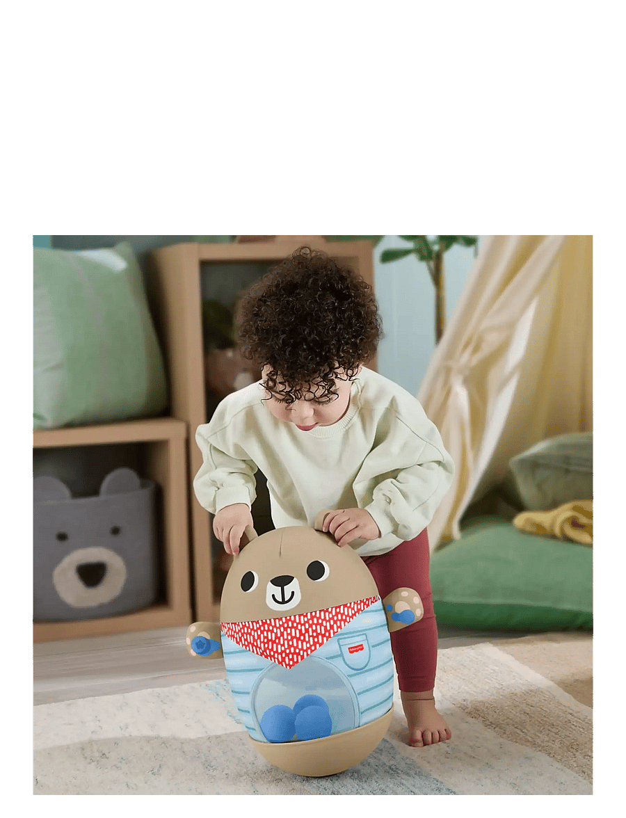 Fisher-Price - Friendship Forest Bat & Wobble Inflatable Bear Roly-Poly Activity Toy for Baby - pliušiniai gyvūnai - multicolor - 3