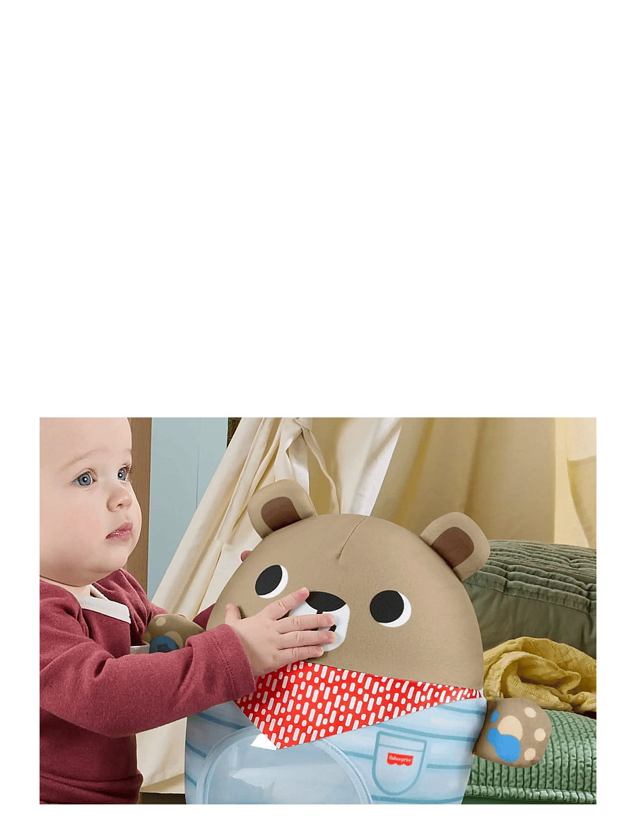 Fisher-Price - Friendship Forest Bat & Wobble Inflatable Bear Roly-Poly Activity Toy for Baby - pliušiniai gyvūnai - multicolor - 4