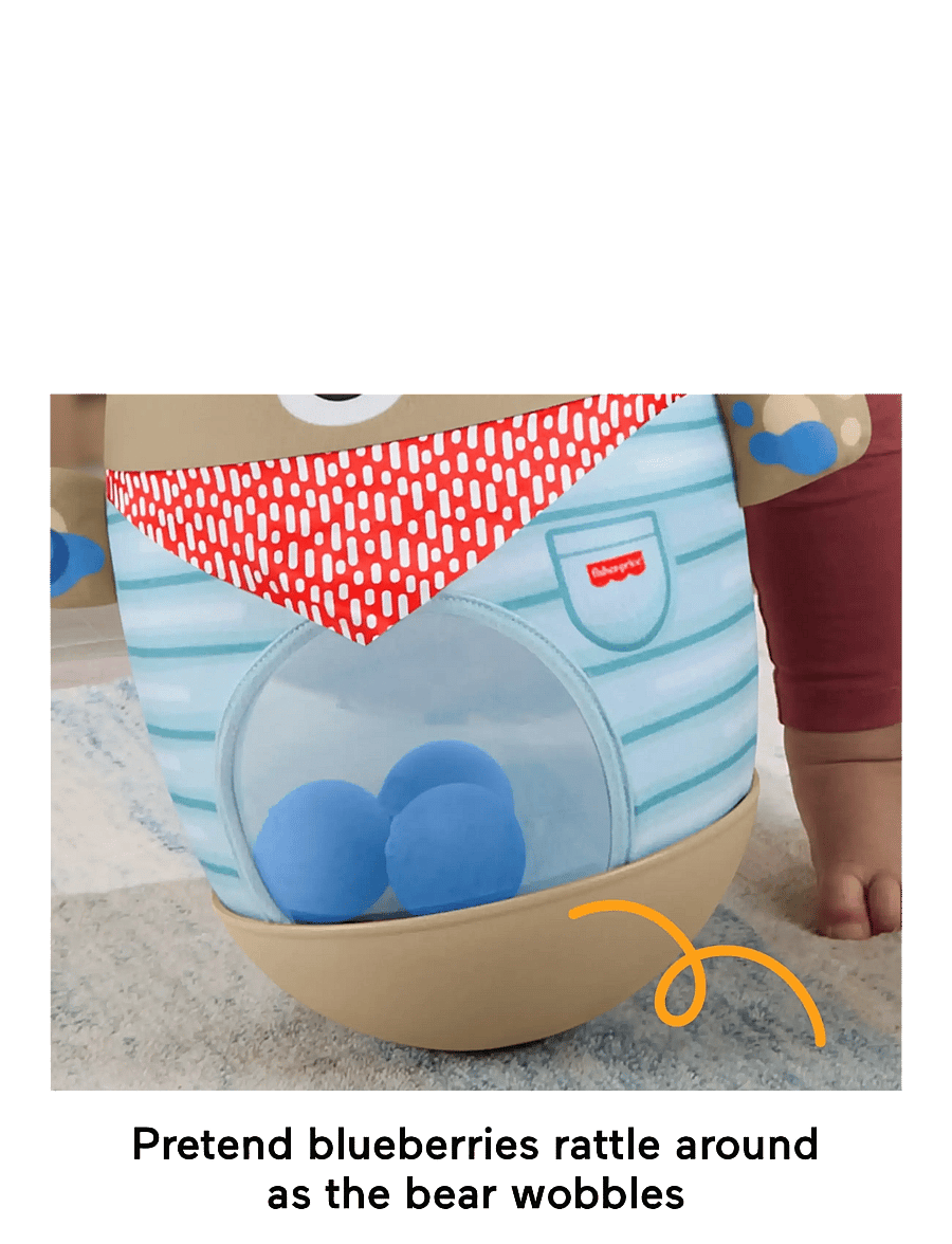 Fisher-Price - Friendship Forest Bat & Wobble Inflatable Bear Roly-Poly Activity Toy for Baby - pliušiniai gyvūnai - multicolor - 5