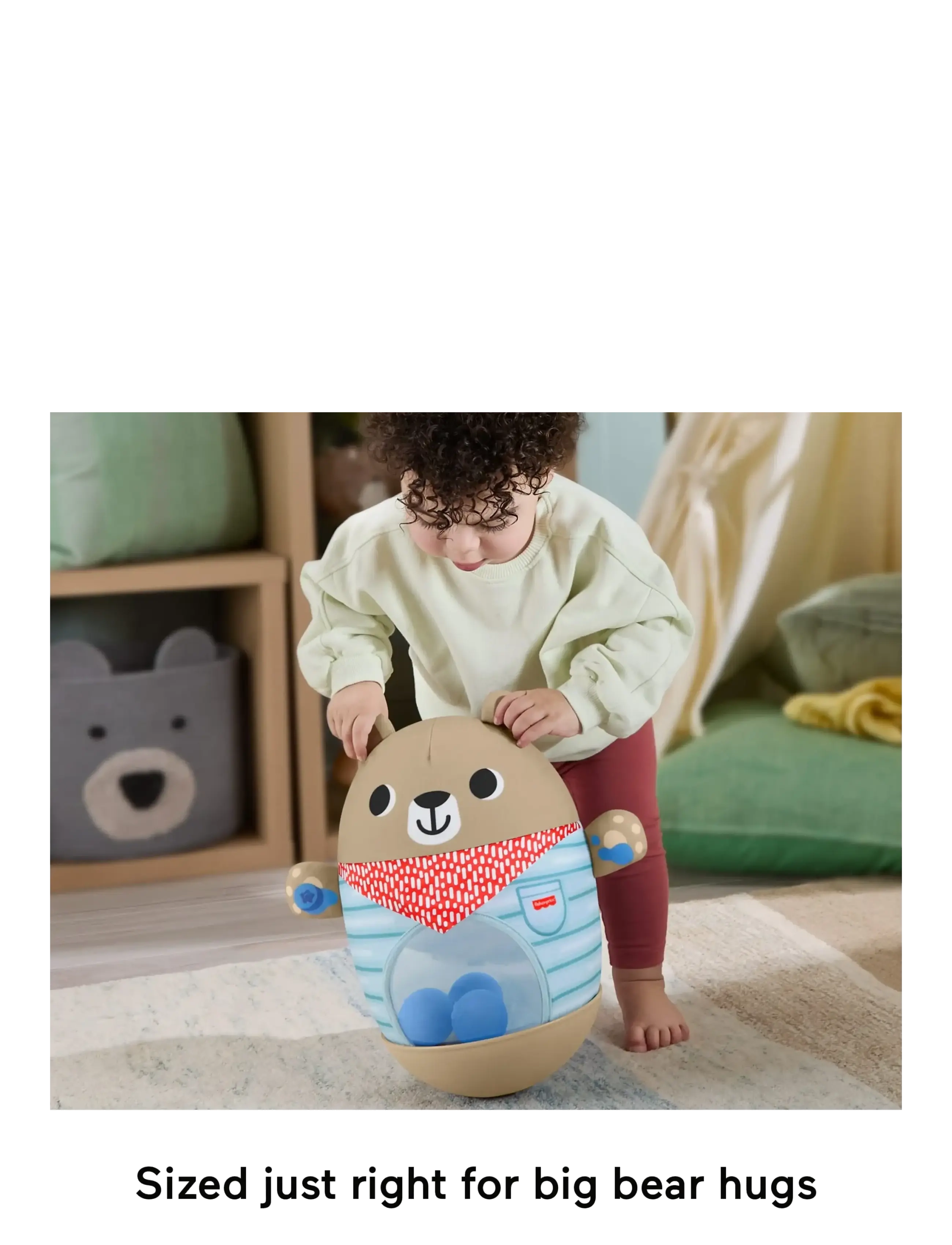 Fisher-Price - Friendship Forest Bat & Wobble Inflatable Bear Roly-Poly Activity Toy for Baby - julklappar under 500kr - multicolor - 5