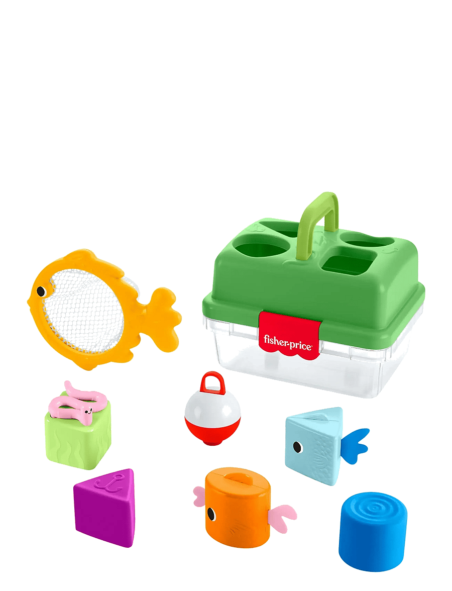 Fisher-Price - Friendship Forest Sort & Store Tackle Box Baby Toy with 6 Shape Blocks & Fishing Net - sortierspiel - multicolor - 1