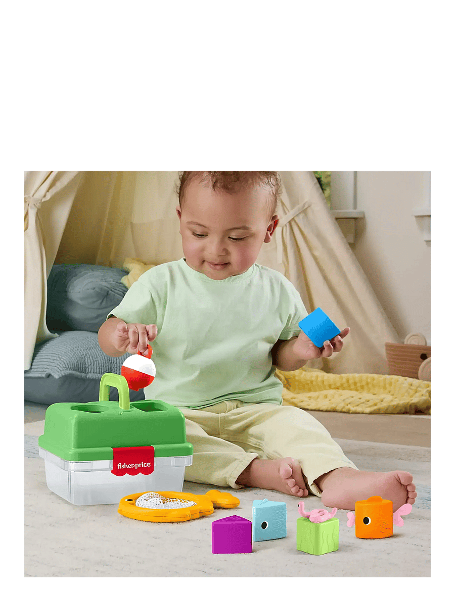 Fisher-Price - Friendship Forest Sort & Store Tackle Box Baby Toy with 6 Shape Blocks & Fishing Net - sortierspiel - multicolor - 2