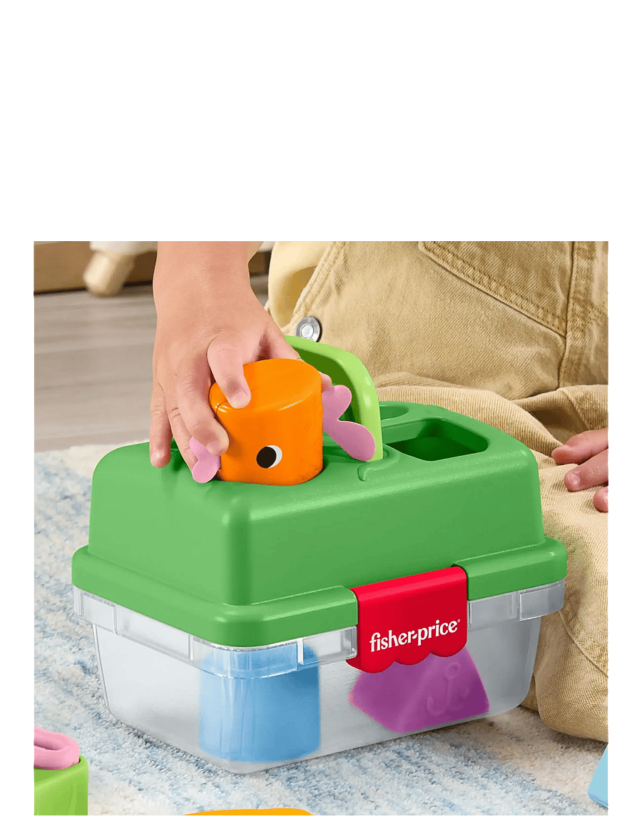 Fisher-Price - Friendship Forest Sort & Store Tackle Box Baby Toy with 6 Shape Blocks & Fishing Net - sortierspiel - multicolor - 3