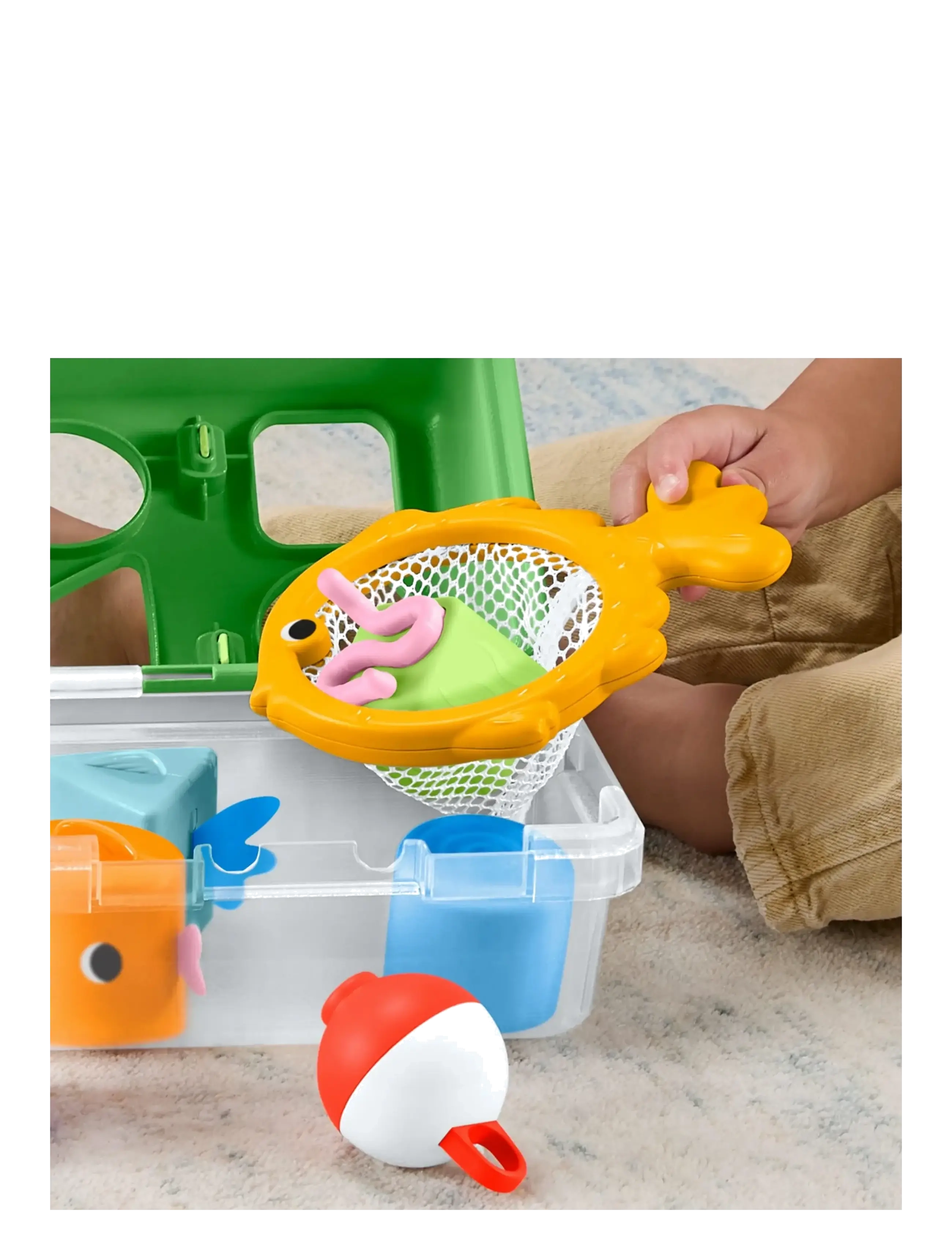 Fisher-Price - Friendship Forest Sort & Store Tackle Box Baby Toy with 6 Shape Blocks & Fishing Net - putteboks - multicolor - 4