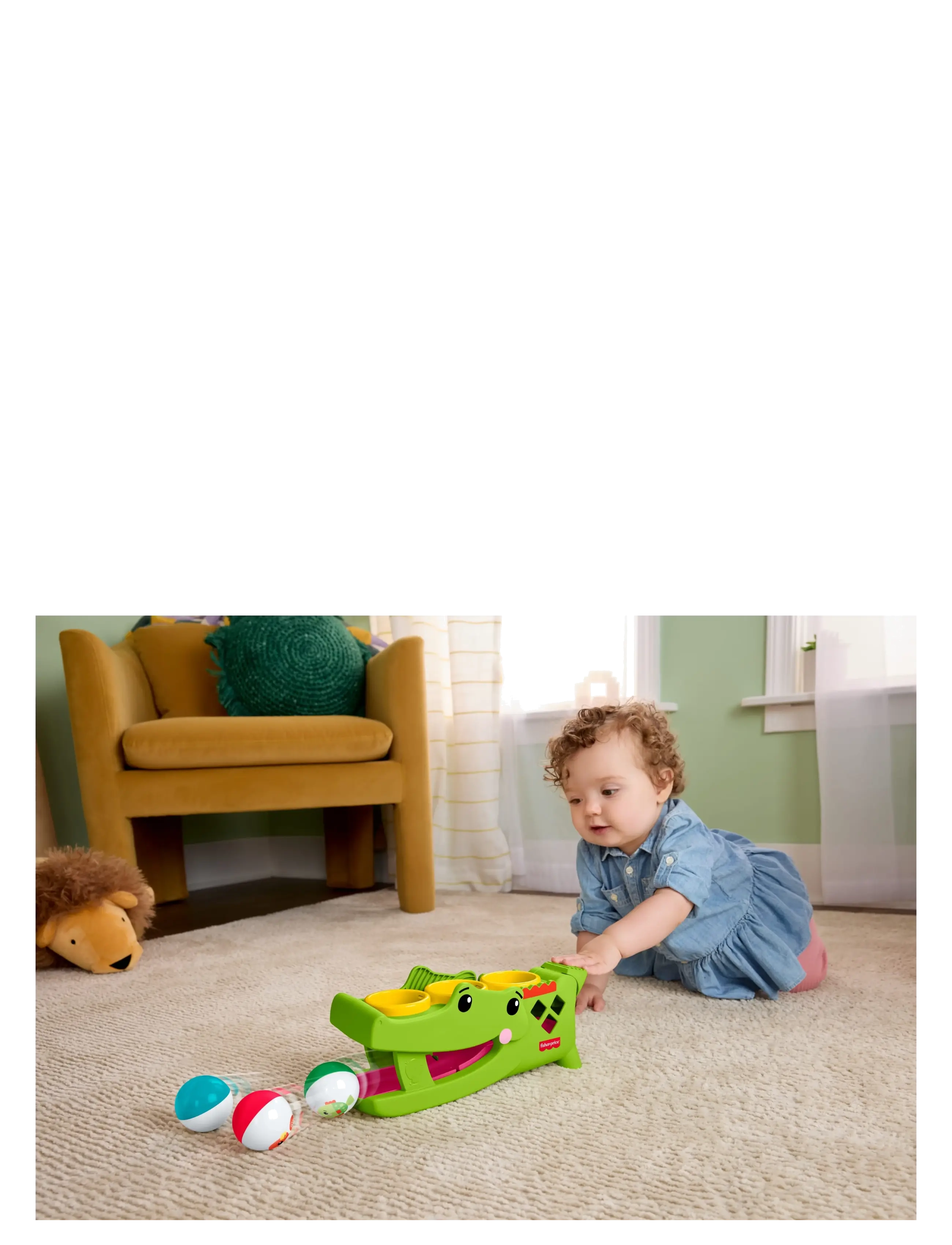Fisher-Price Sit & Tap Rolligator, One Size, Educational Spielzeug, Grün - Hammer Bench Toy, Kinder