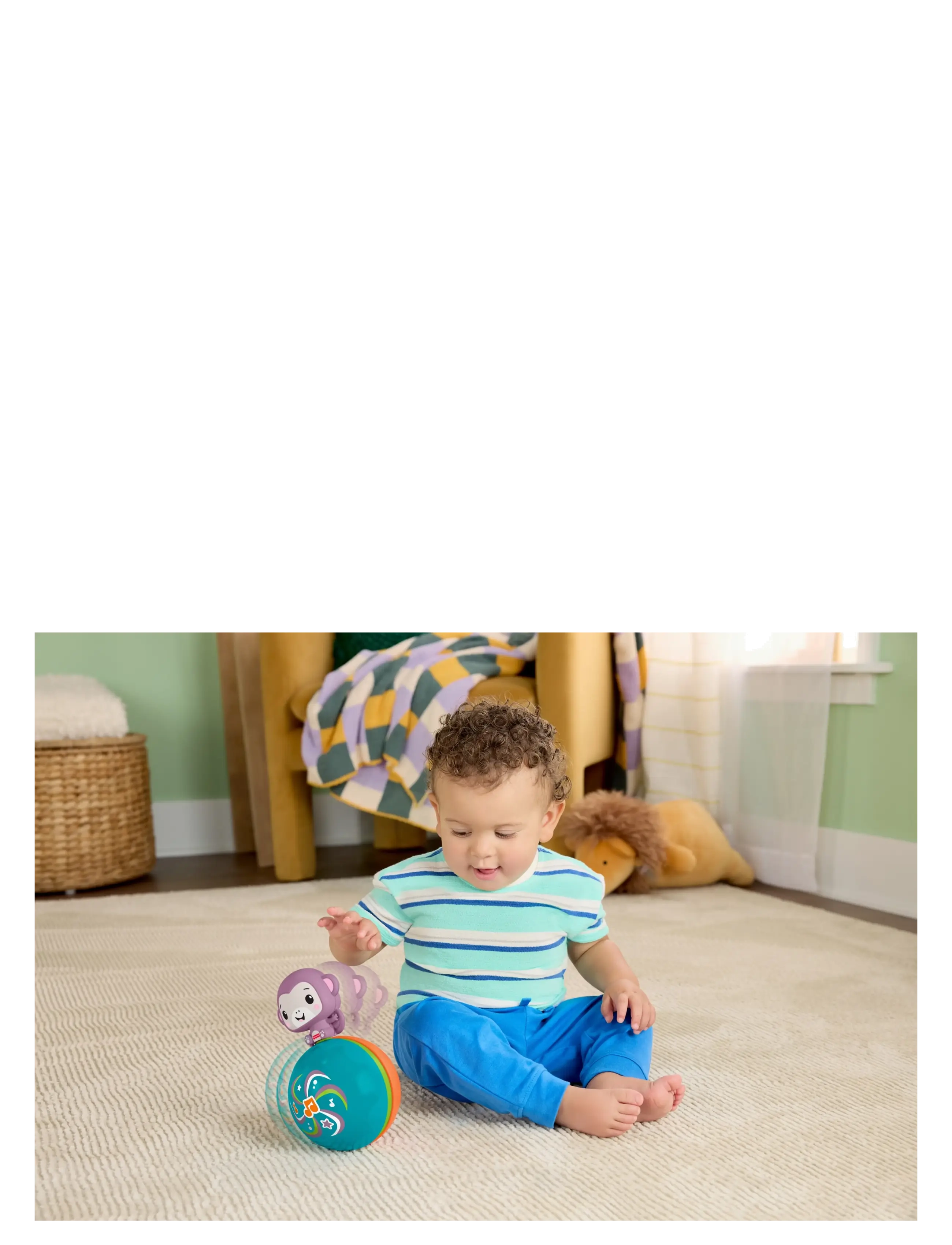 Fisher-Price Crawling Musical Purple Monkey, Børn, Motor Skills Legetøj, Multi/mønstret, Str: ONE SIZE