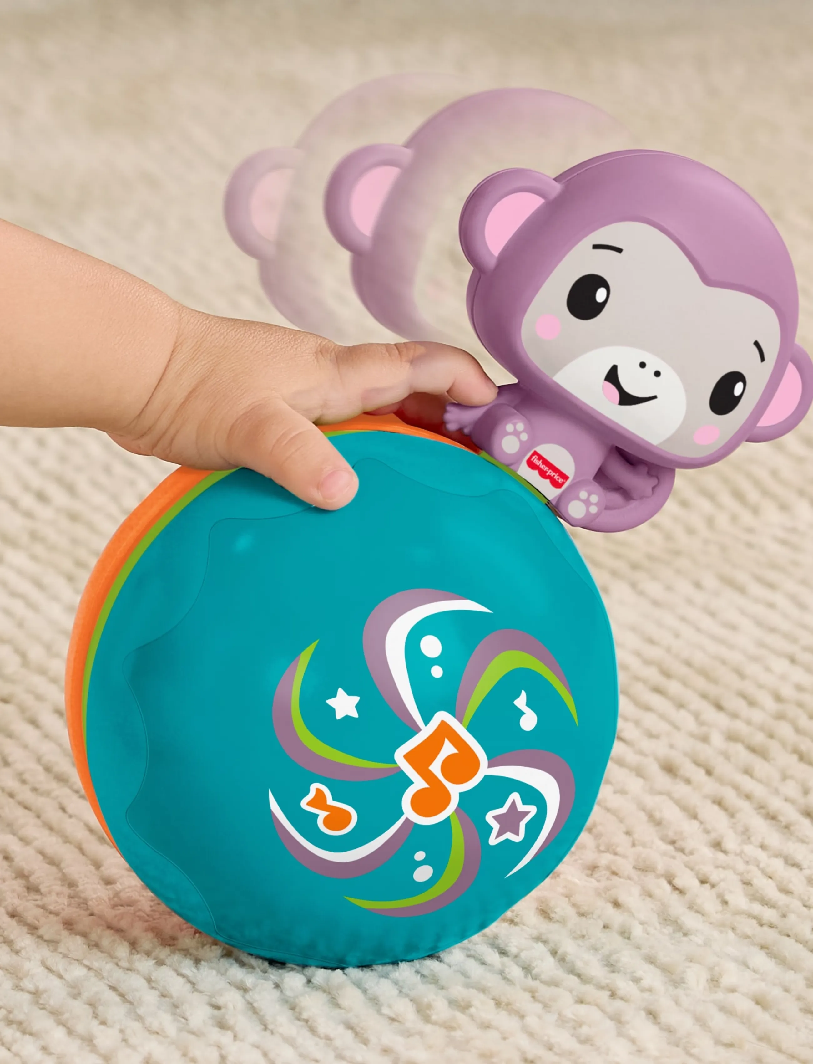 Fisher-Price - Fisher-Price Crawling Musical Purple Monkey - motoriklegetøj - multicolor - 3