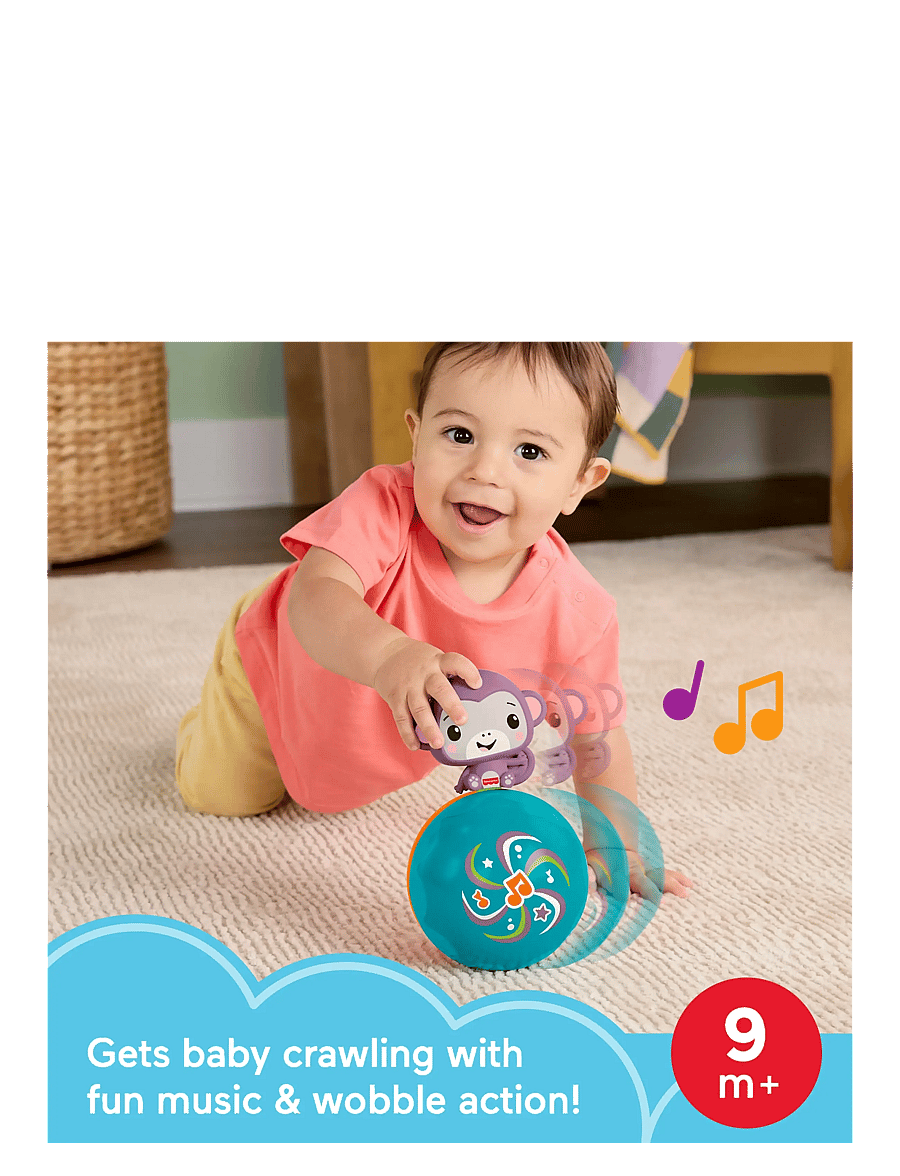 Fisher-Price - Fisher-Price Crawling Musical Purple Monkey - motoriklegetøj - multicolor - 4