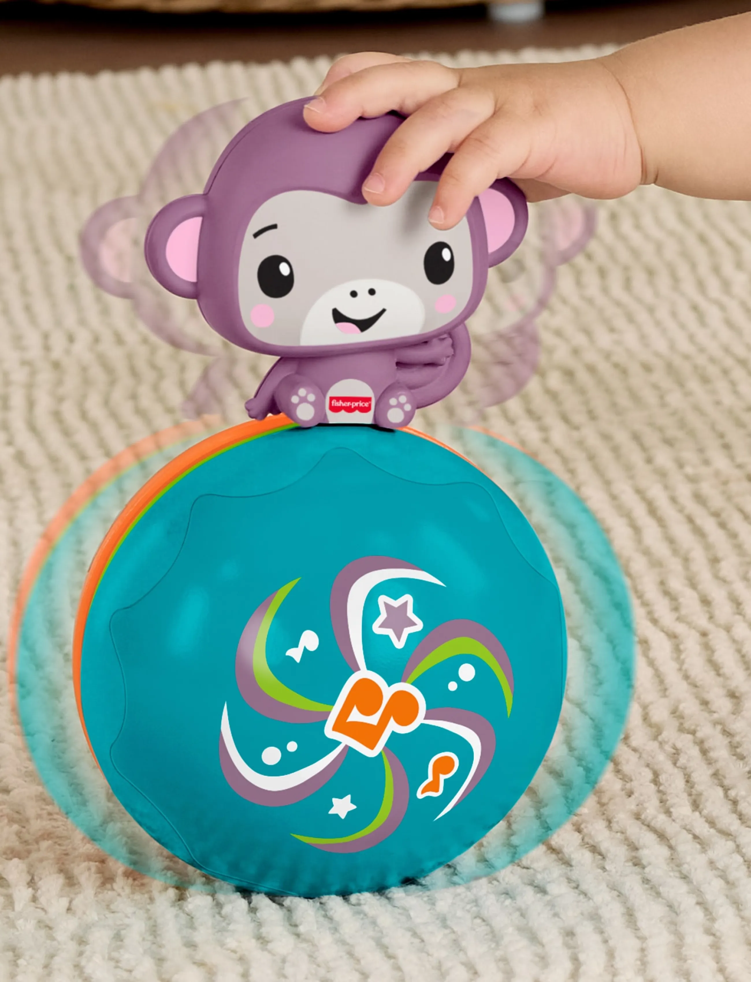 Fisher-Price - Fisher-Price Crawling Musical Purple Monkey - motoriklegetøj - multicolor - 5