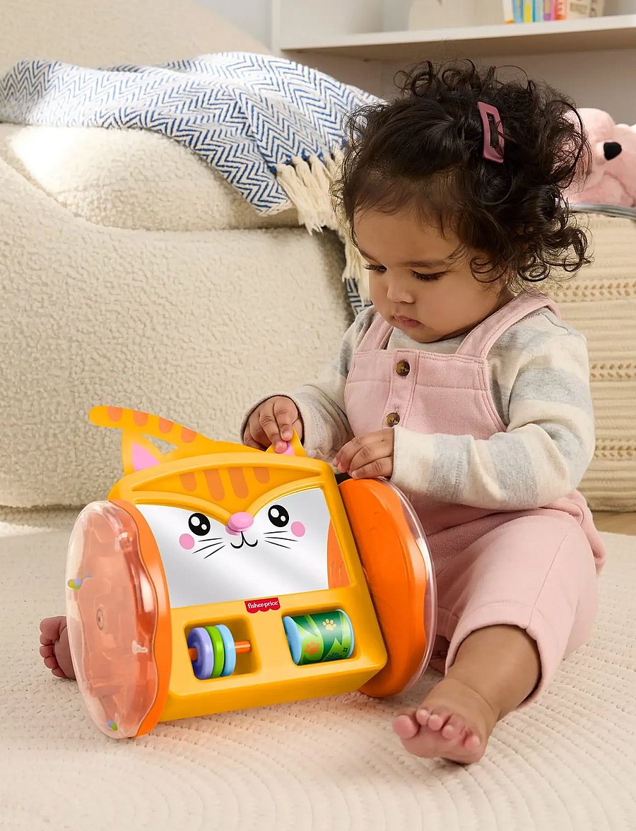 Fisher-Price - FP Pets Crawl-After Kitty Mirror, Baby Tummy Time & Crawling Activity Toy - interaktivt legetøj - multicolor - 4
