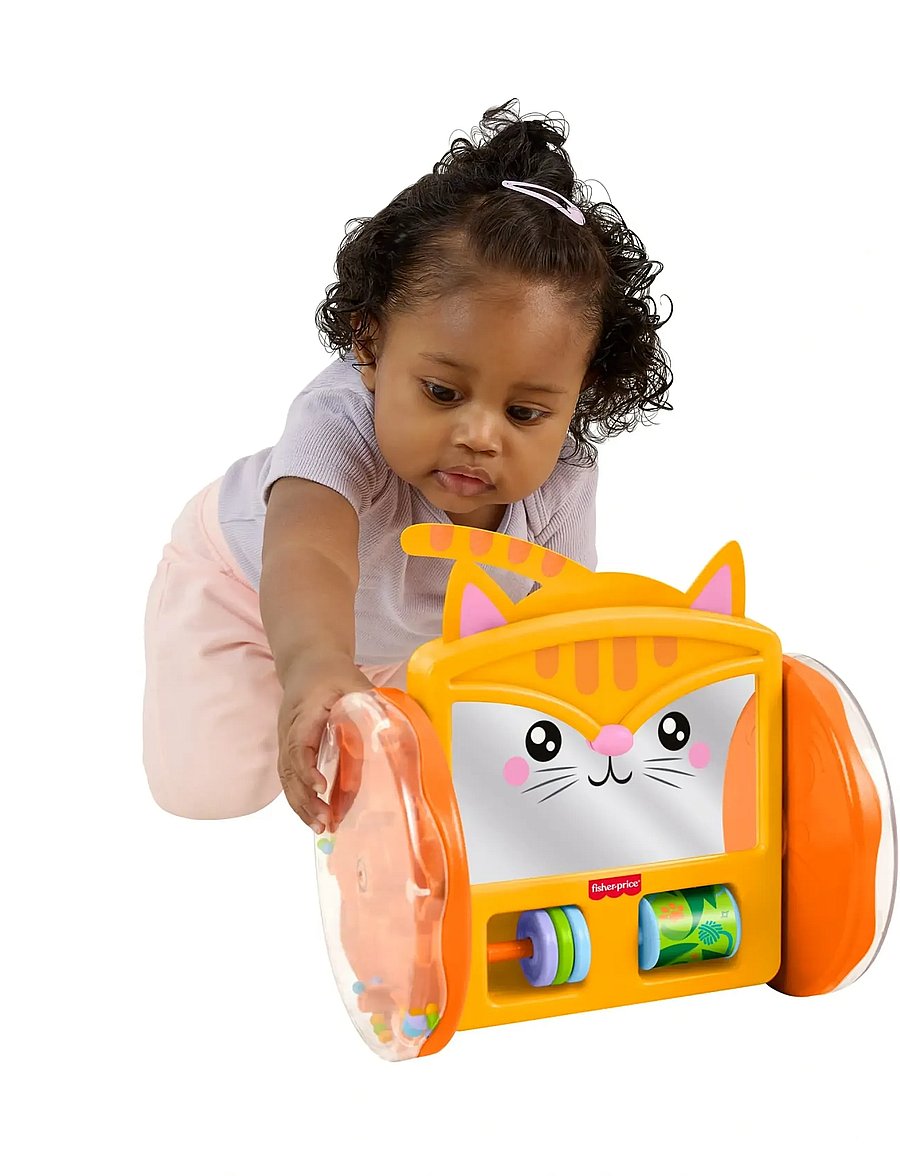 Fisher-Price - FP Pets Crawl-After Kitty Mirror, Baby Tummy Time & Crawling Activity Toy - interaktivt legetøj - multicolor - 5