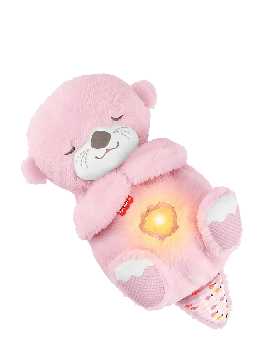Fisher-Price - Soothe 'n Snuggle Otter, Pink Plush Baby Toy, Sound Machine with Breathing Motion - jouet musical en peluche - multicolor - 1