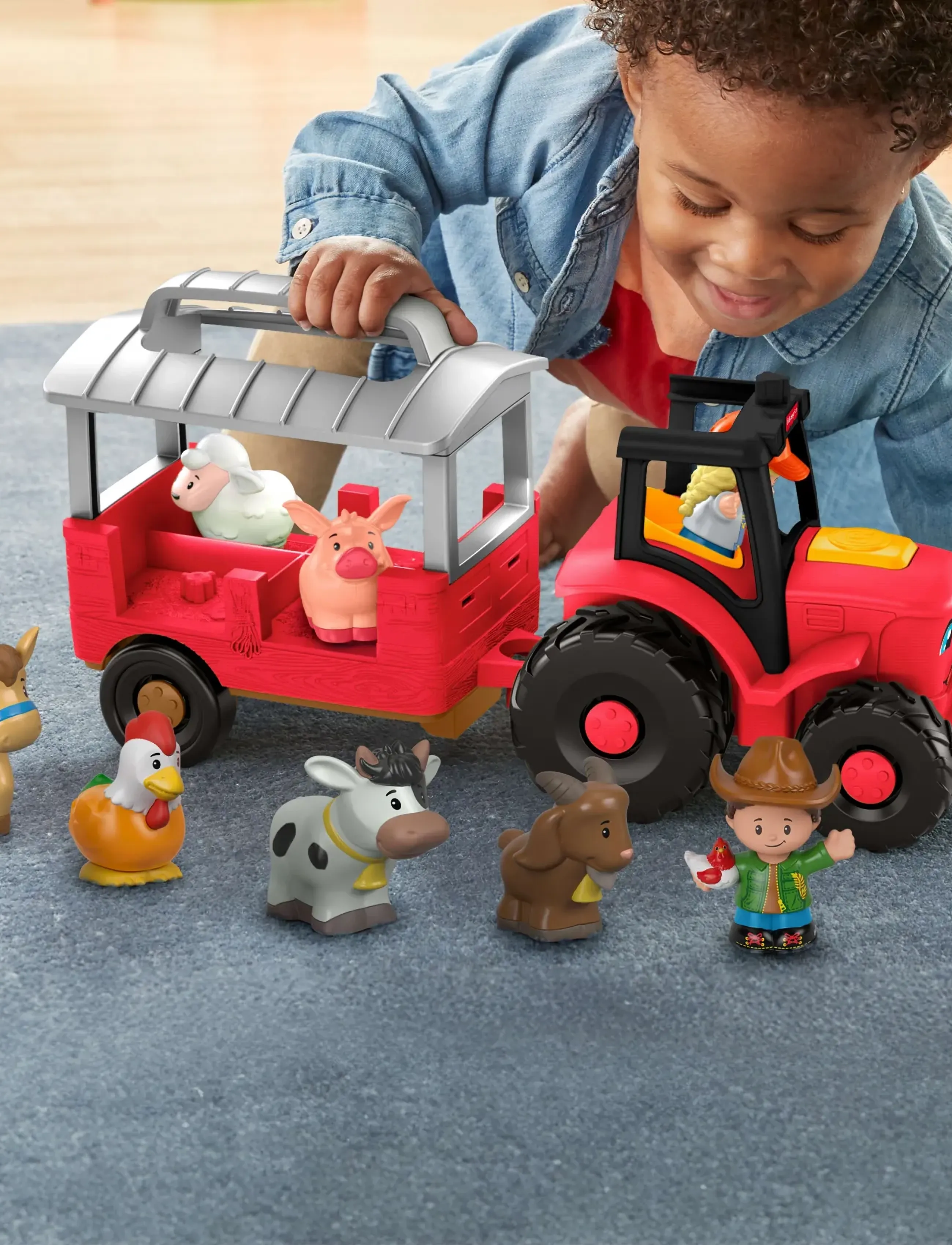 Fisher-Price Little People Caring For Animals Tractor Gift Set, Musical Farm Truck With Figures, One Size, Playsets & Action Rot - Play Sets, Kinder