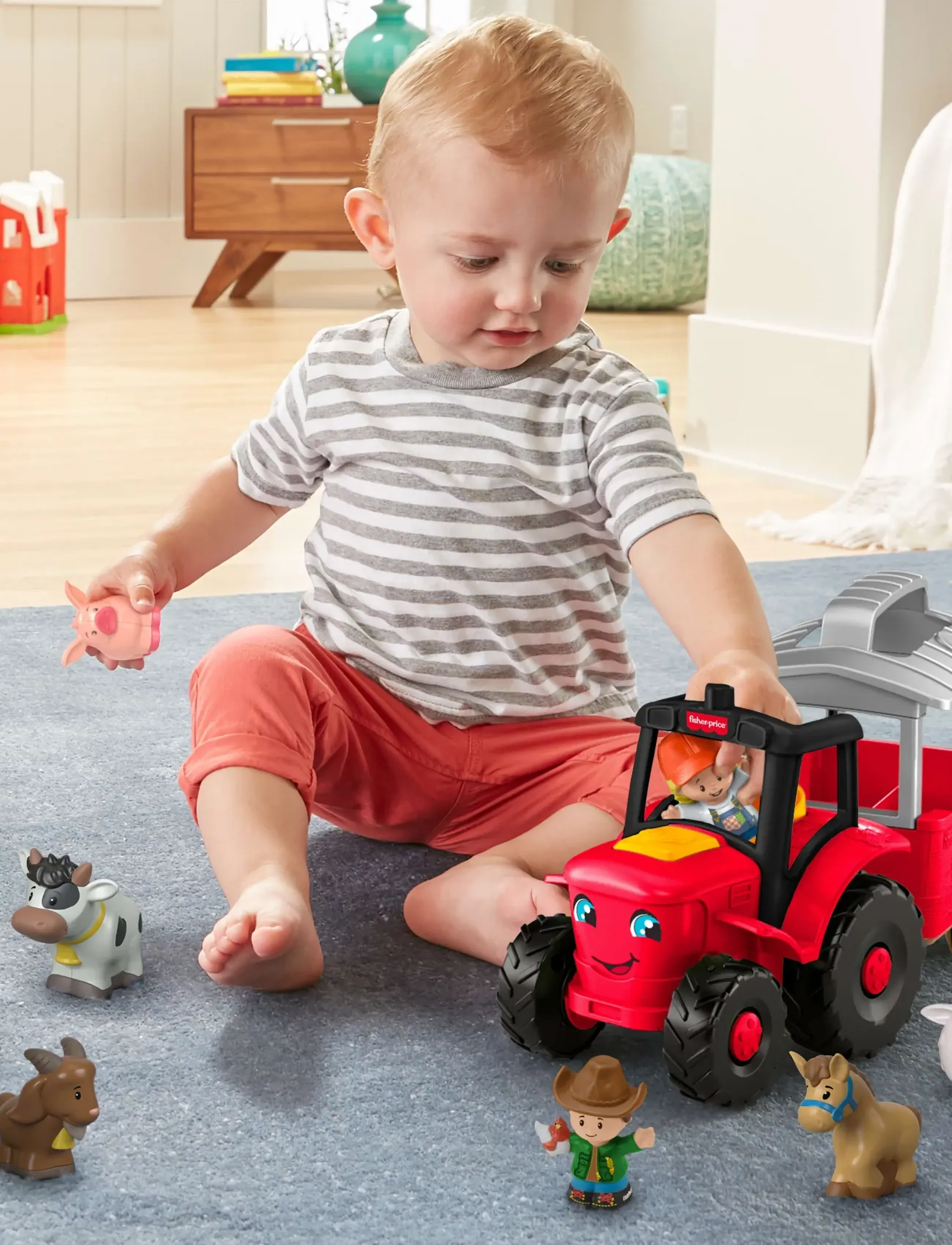 Fisher-Price - Little People Caring for Animals Tractor Gift Set, Musical Farm Truck with Figures - multicolor - 3