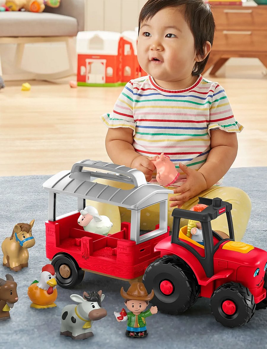 Fisher-Price - Little People Caring for Animals Tractor Gift Set, Musical Farm Truck with Figures - multicolor - 4