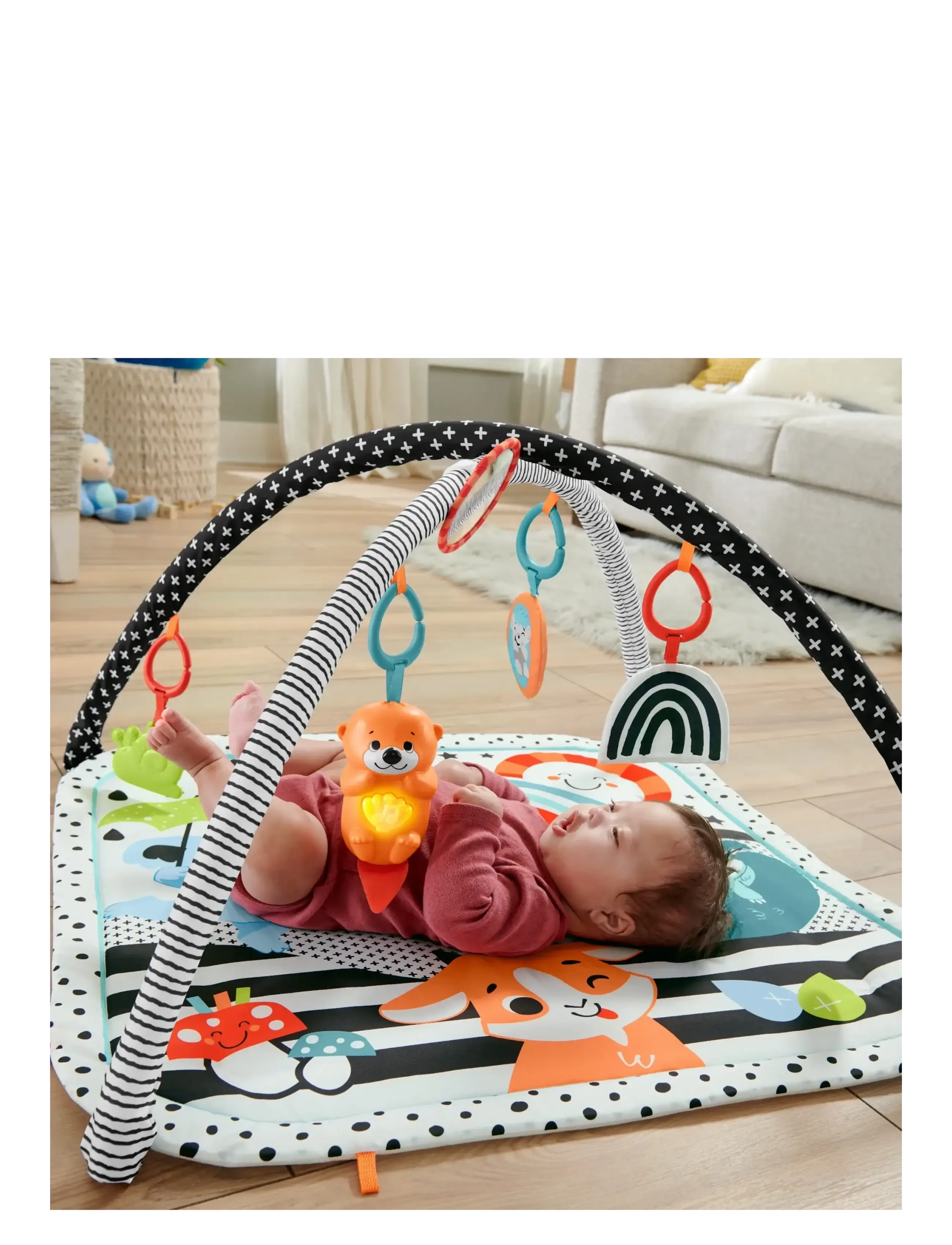 Fisher-Price - 3-in-1 Music Glow & Grow Gym, Baby Playmat with Lights & Newborn Sensory Toys - spielbögen & spielmatten - multicolor - 1