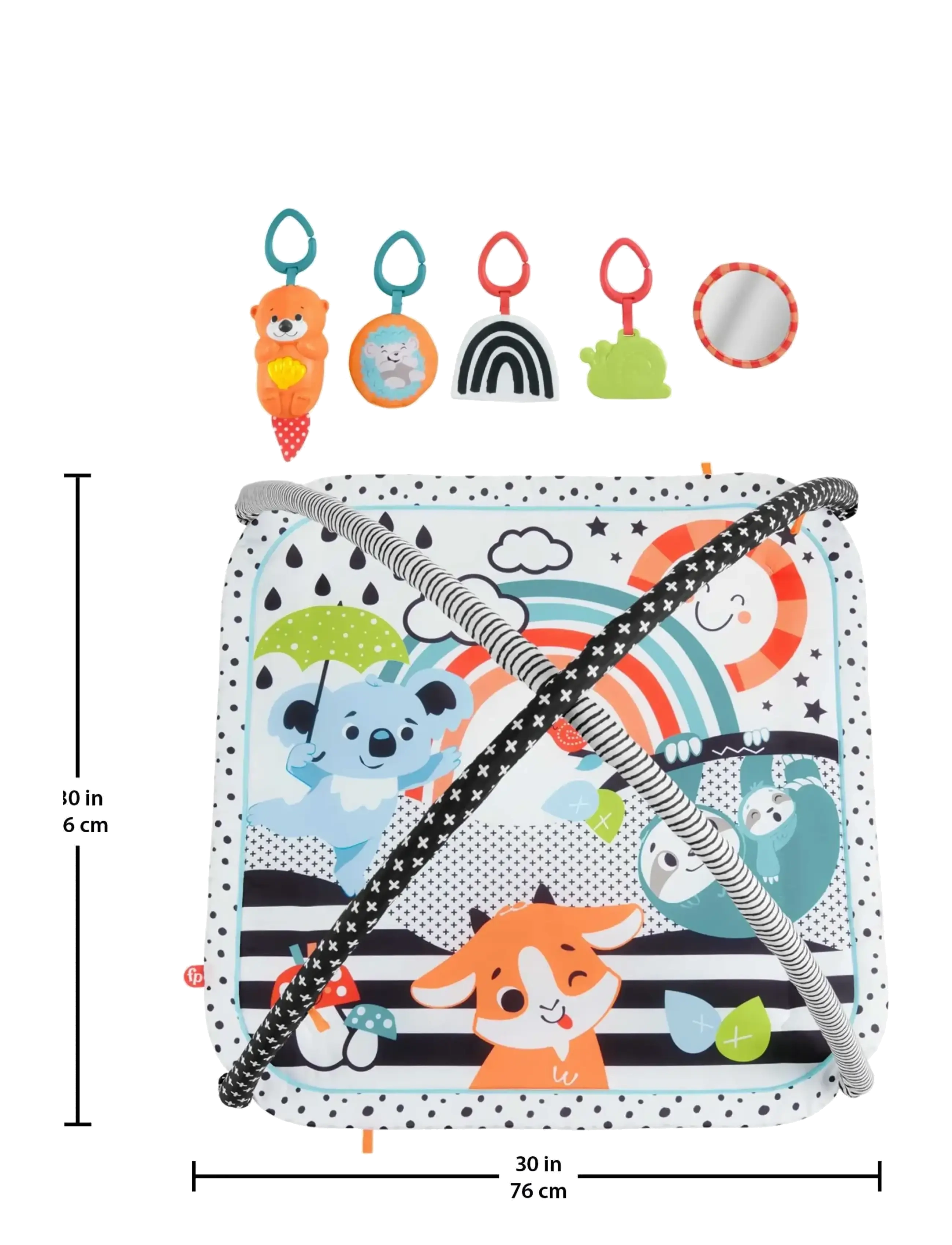 Fisher-Price - 3-in-1 Music Glow & Grow Gym, Baby Playmat with Lights & Newborn Sensory Toys - spielbögen & spielmatten - multicolor - 5