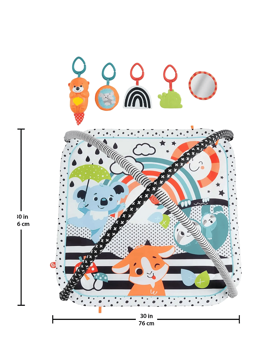 Fisher-Price - 3-in-1 Music Glow & Grow Gym, Baby Playmat with Lights & Newborn Sensory Toys - spielbögen & spielmatten - multicolor - 5