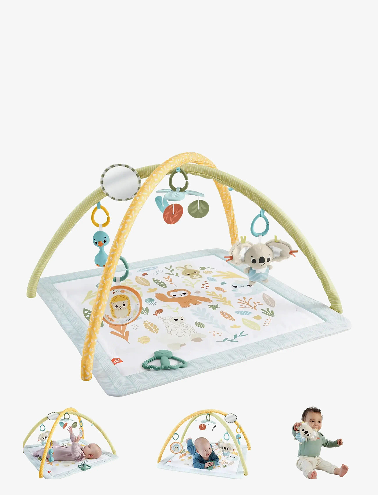Fisher-Price - Simply Senses Newborn Gym Baby Activity Mat with 6 Sensory Toys - spielbögen - multi color - 0
