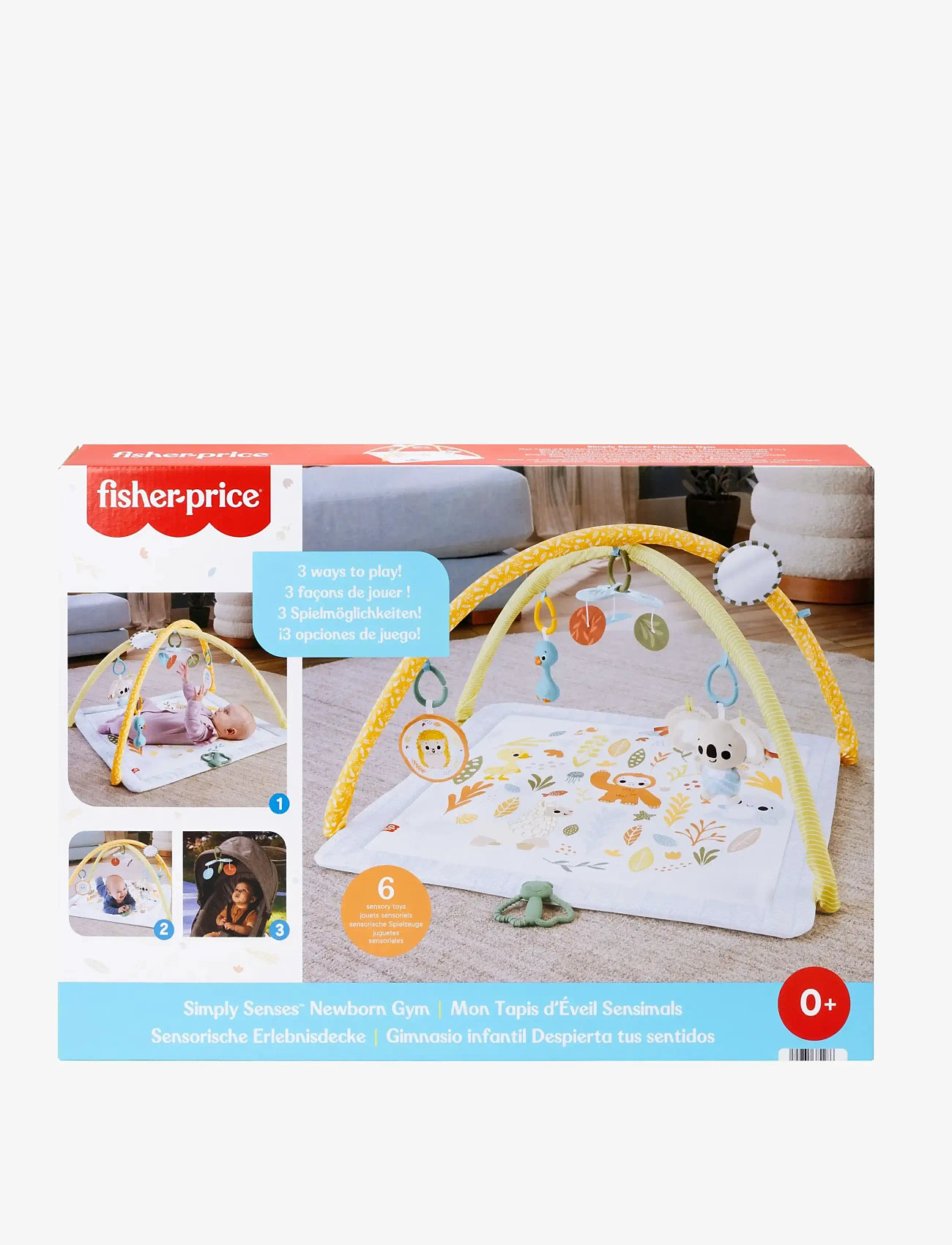 Fisher-Price - Simply Senses Newborn Gym Baby Activity Mat with 6 Sensory Toys - spielbögen - multi color - 1