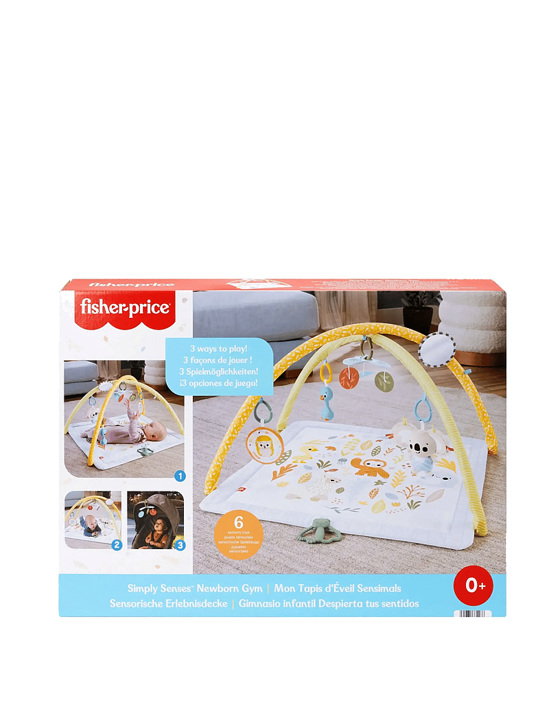 Fisher-Price - Simply Senses Newborn Gym Baby Activity Mat with 6 Sensory Toys - spielbögen - multi color - 1
