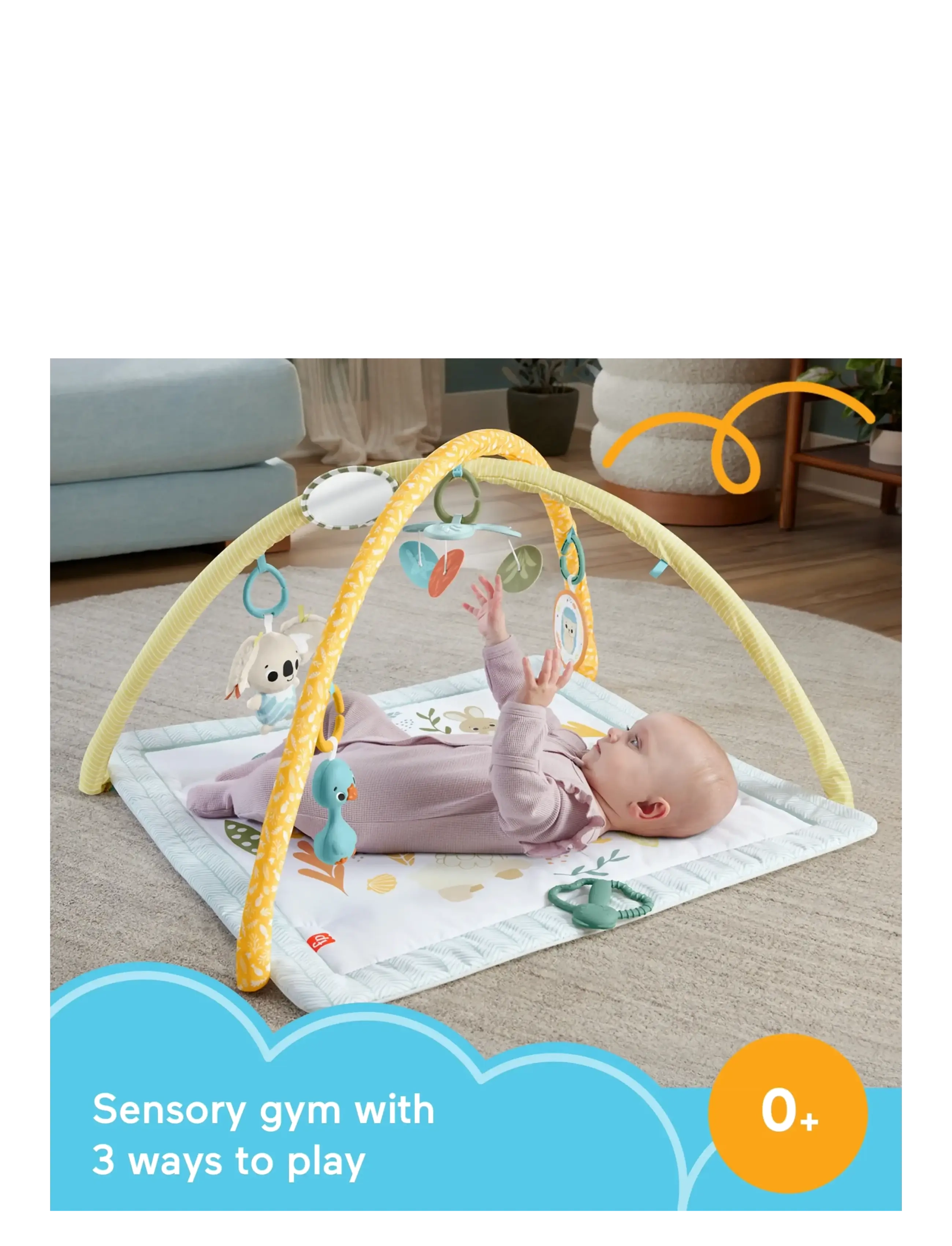 Fisher-Price - Simply Senses Newborn Gym Baby Activity Mat with 6 Sensory Toys - multi color - 2