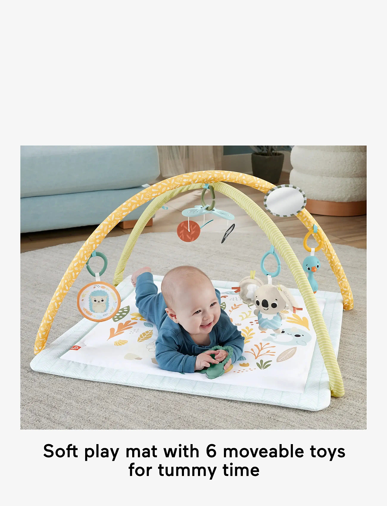 Fisher-Price - Simply Senses Newborn Gym Baby Activity Mat with 6 Sensory Toys - spielbögen - multi color - 3