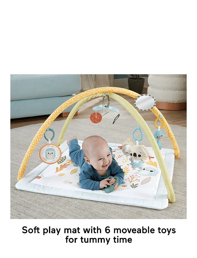Fisher-Price - Simply Senses Newborn Gym Baby Activity Mat with 6 Sensory Toys - spielbögen - multi color - 3