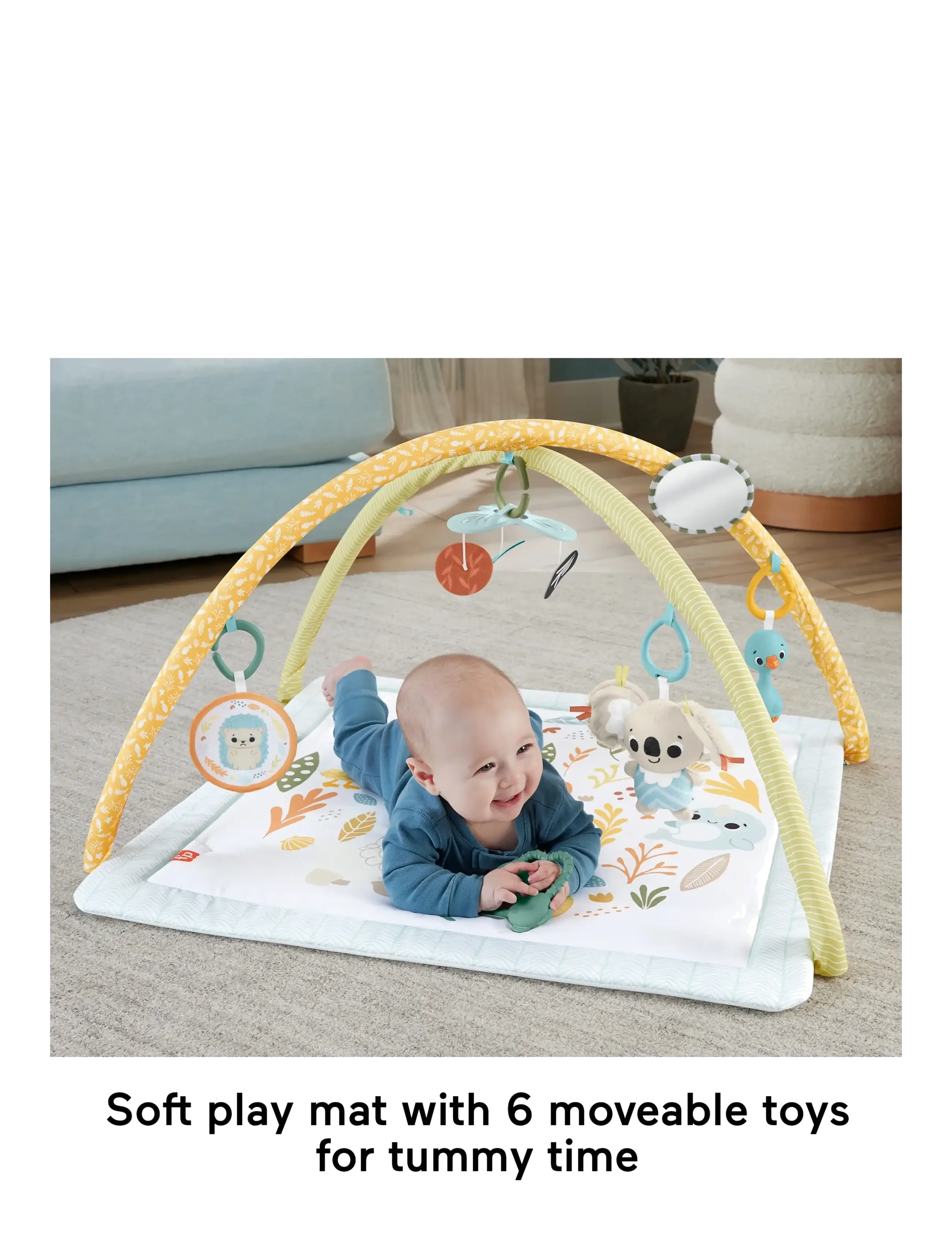 Fisher-Price - Simply Senses Newborn Gym Baby Activity Mat with 6 Sensory Toys - multi color - 3