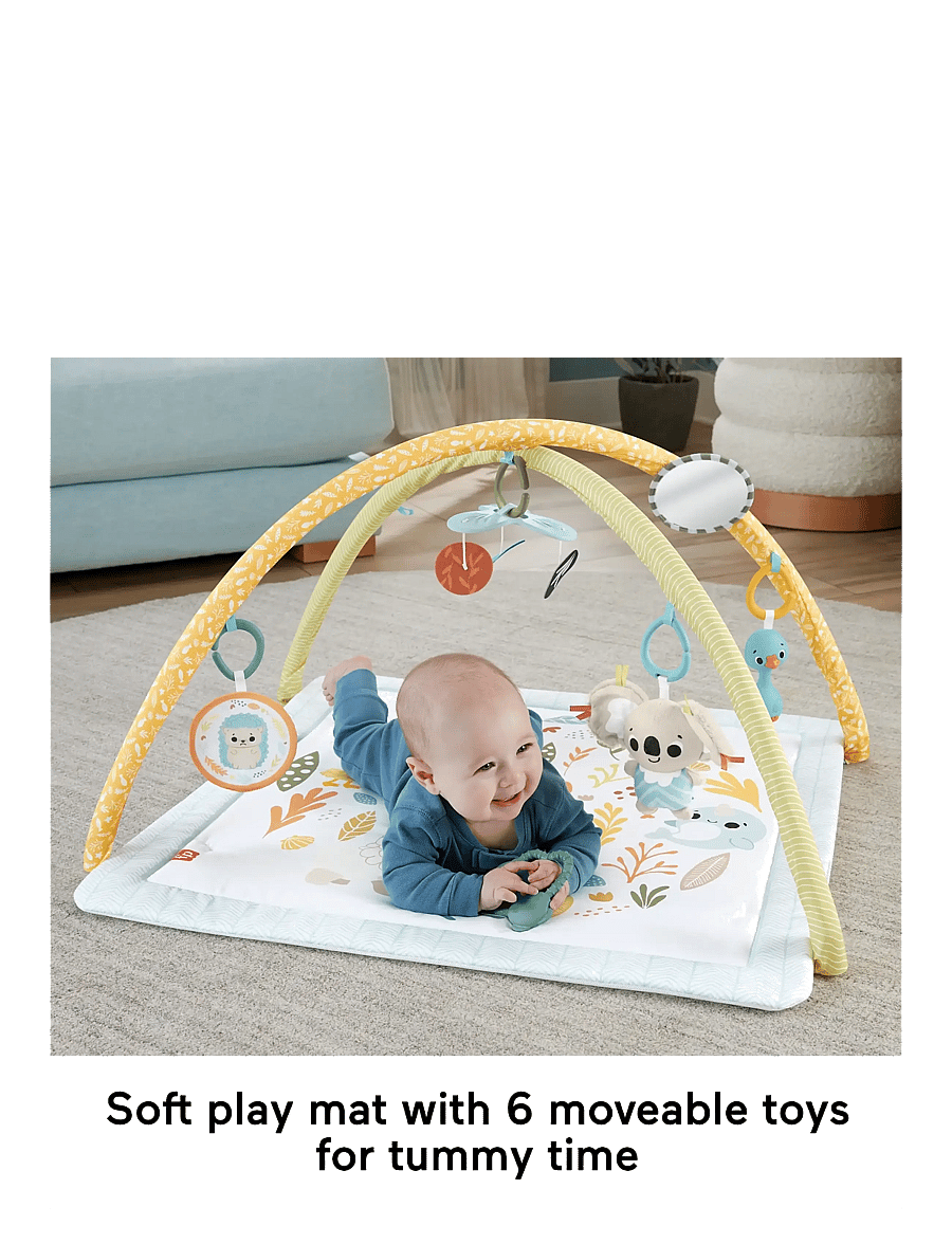 Fisher-Price - Simply Senses Newborn Gym Baby Activity Mat with 6 Sensory Toys - spielbögen & spielmatten - multi color - 3