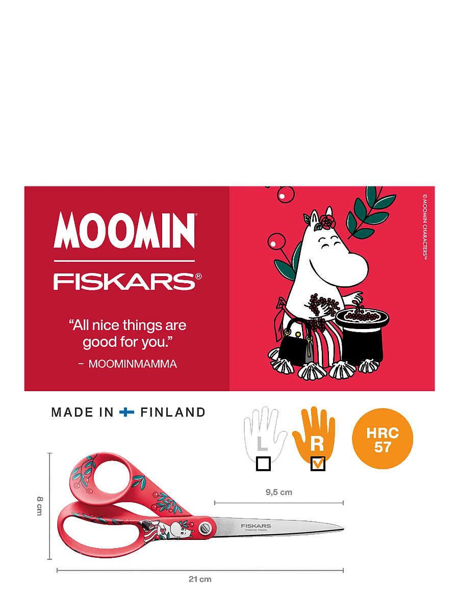 Fiskars - Moomin Gen pur scissors 21cmMoominmamma - madalaimad hinnad - red - 2
