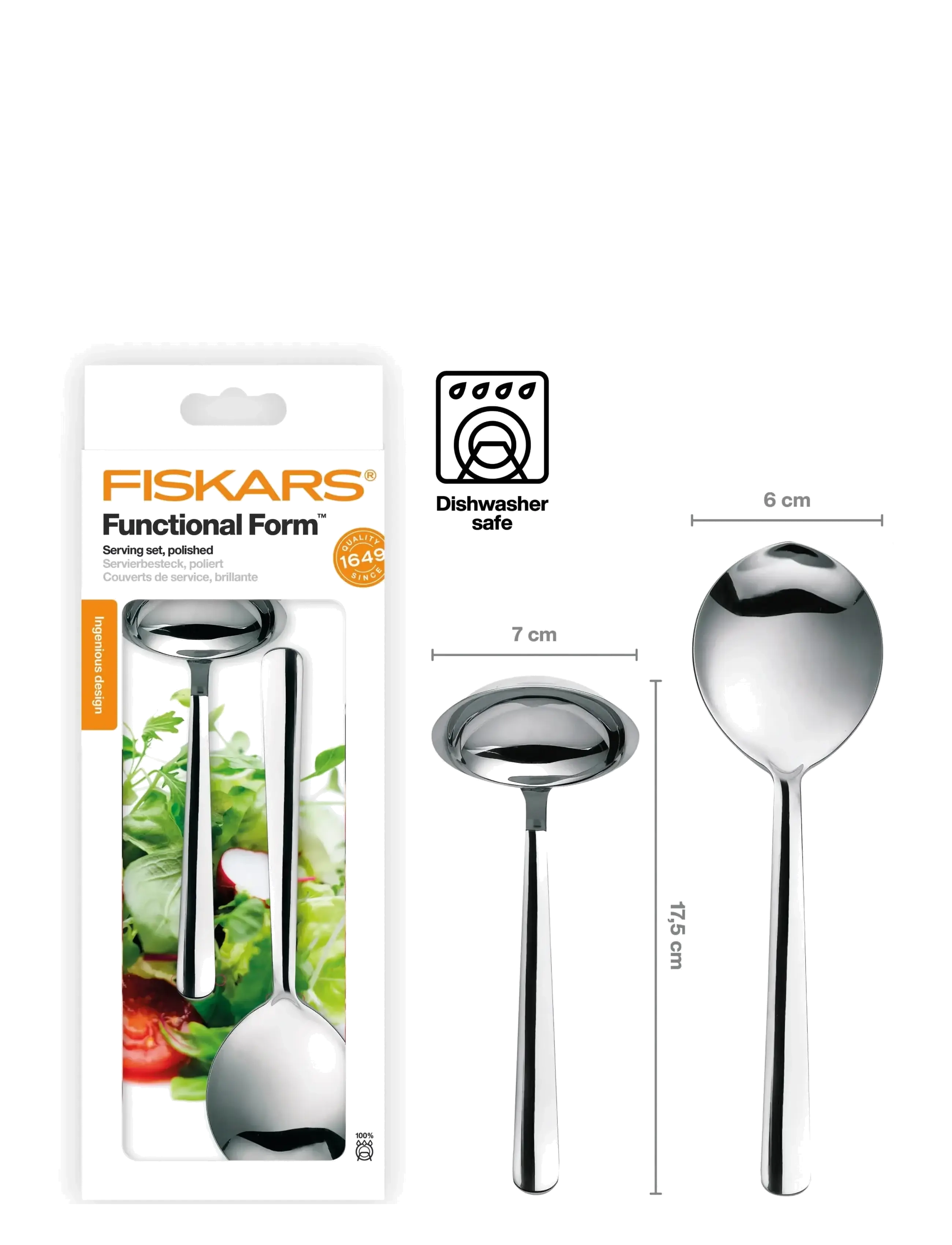 Fiskars - FF Serving set mirror 2pcs - silver - 1