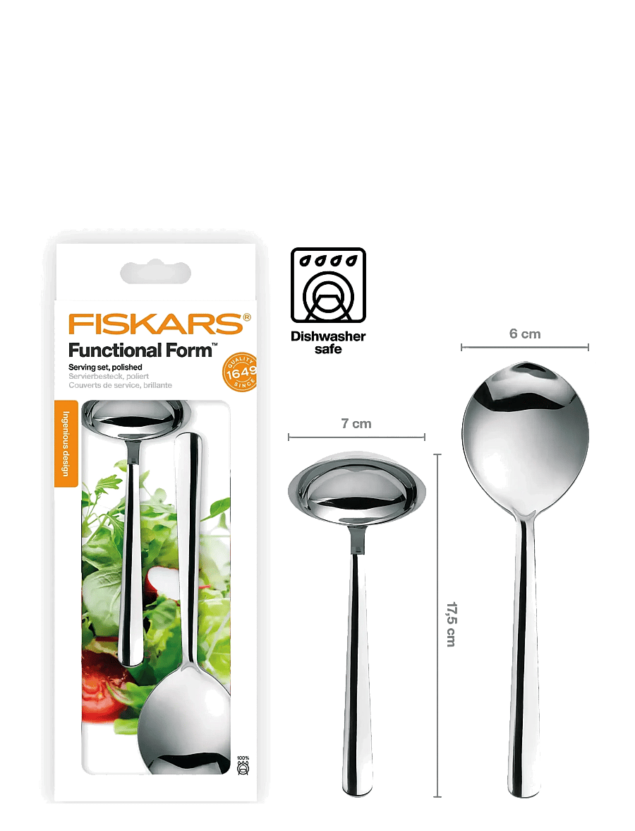 Fiskars - FF Serving set mirror 2pcs - servierlöffel - silver - 1