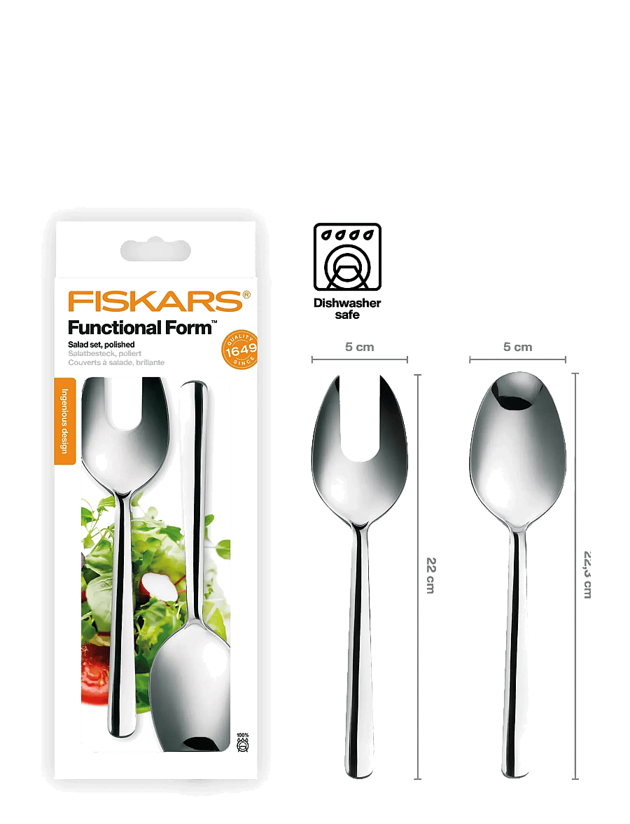 Fiskars - FF salad set mirror 2pcs - salatbesteck - silver - 2