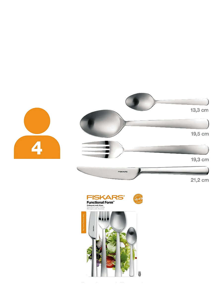 Fiskars - FF Cutlery set matt 16pcs - bestecksets - matt - 2