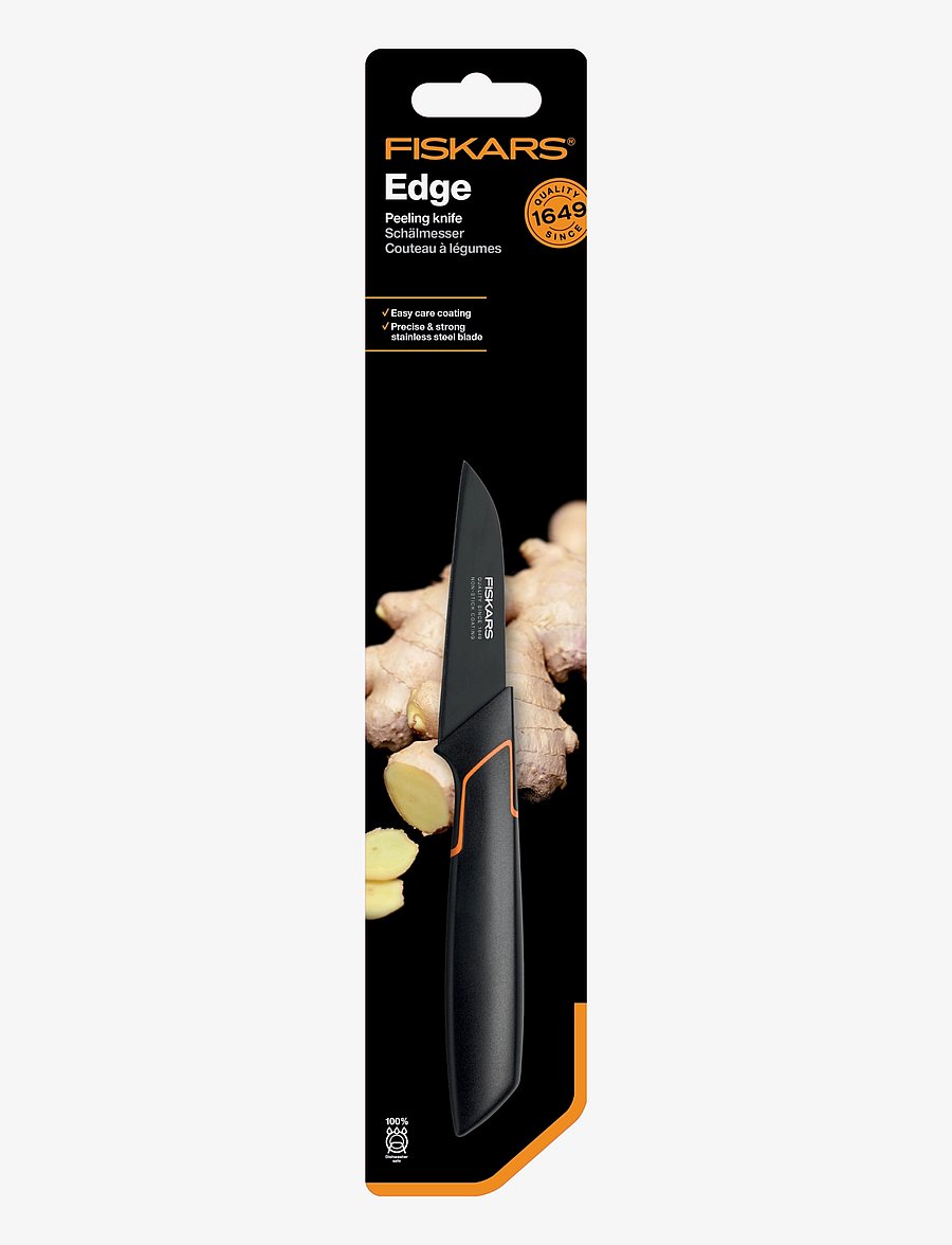 Fiskars - Edge shell knife 8 cm - schälmesser - black - 3