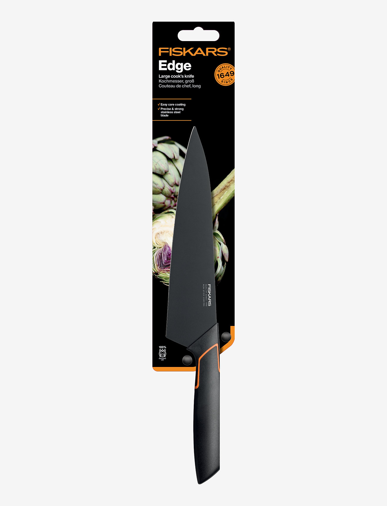 Fiskars - Edge kockkniv 19 cm - kockknivar - black - 1