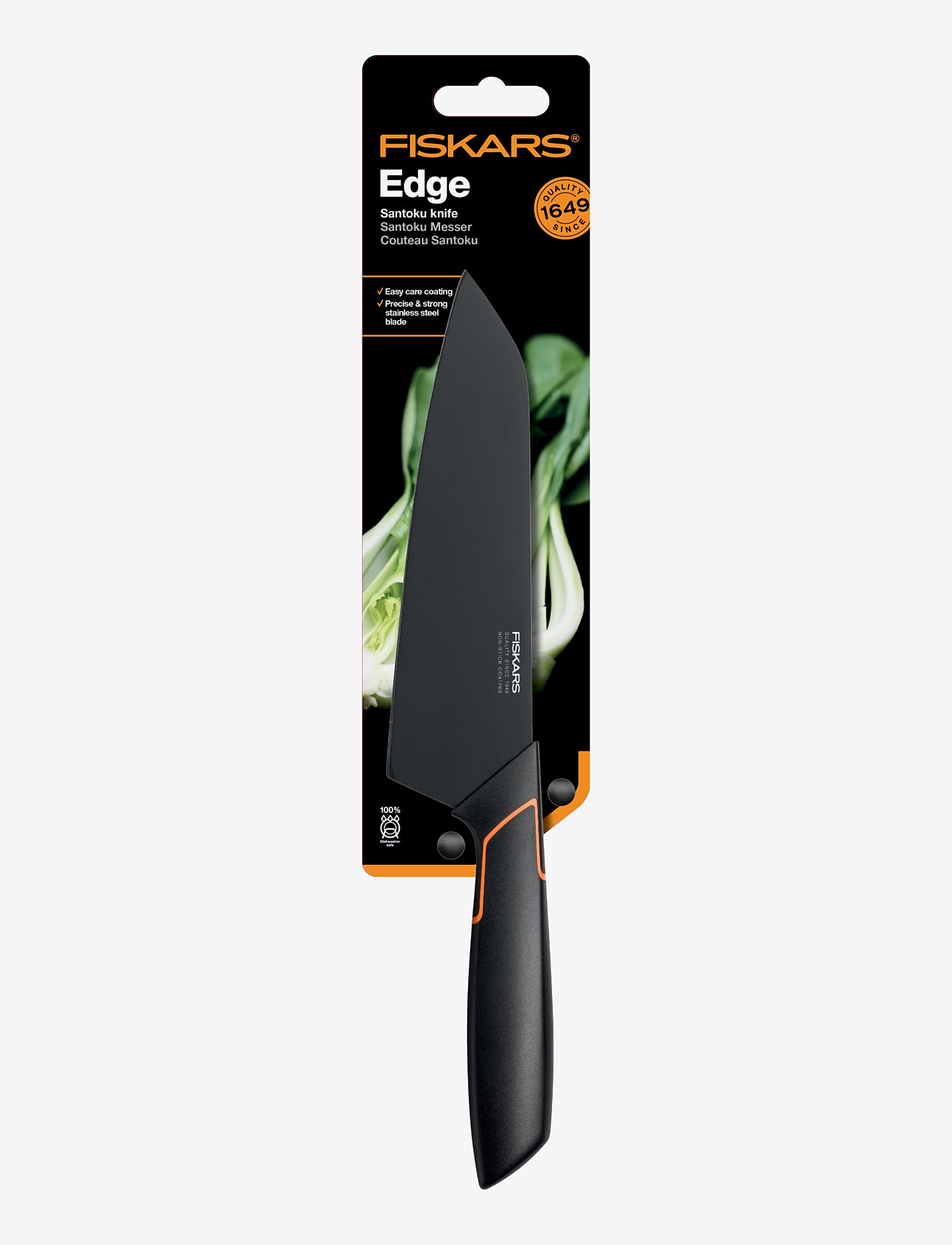 Fiskars - Edge Santokukniv 17 cm - laveste priser - black - 1