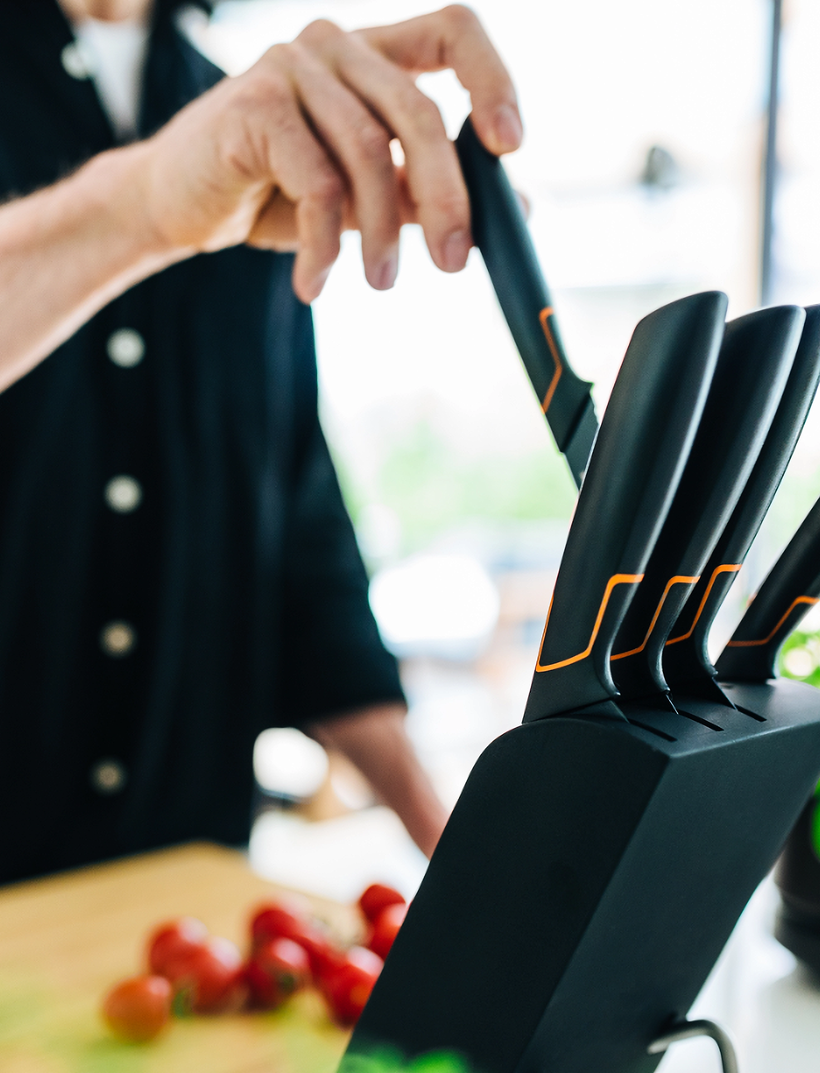 Fiskars Edge Knivblok Med 5 Knive, One Size, Knives & Accessories, Schwarz - Knife Sets, Homeware