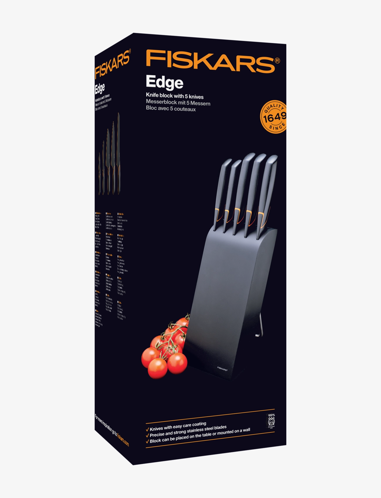 Fiskars - Edge knife block with 5 knives - noakomplektid - black - 1