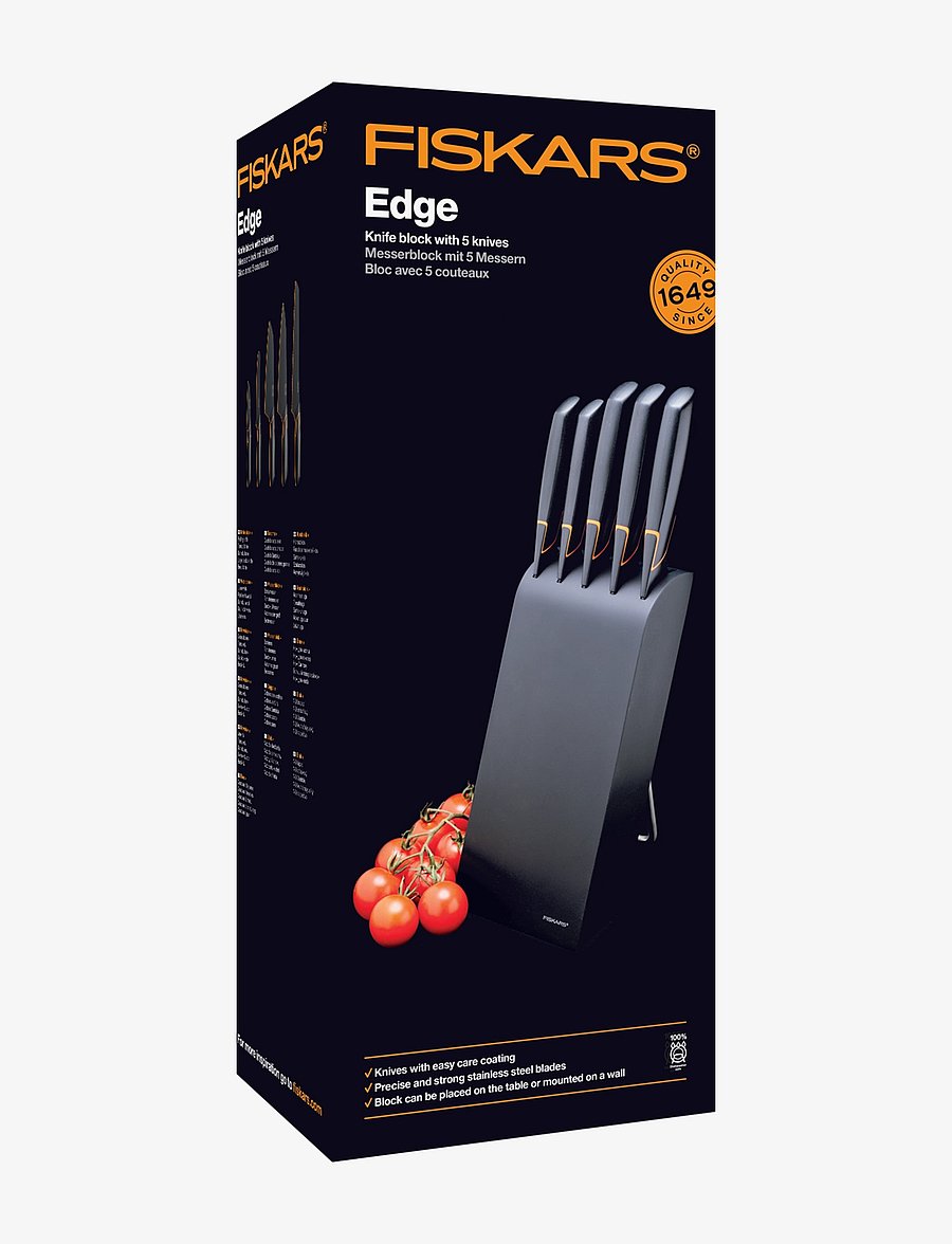 Fiskars - Edge knife block with 5 knives - noaplokid - black - 1